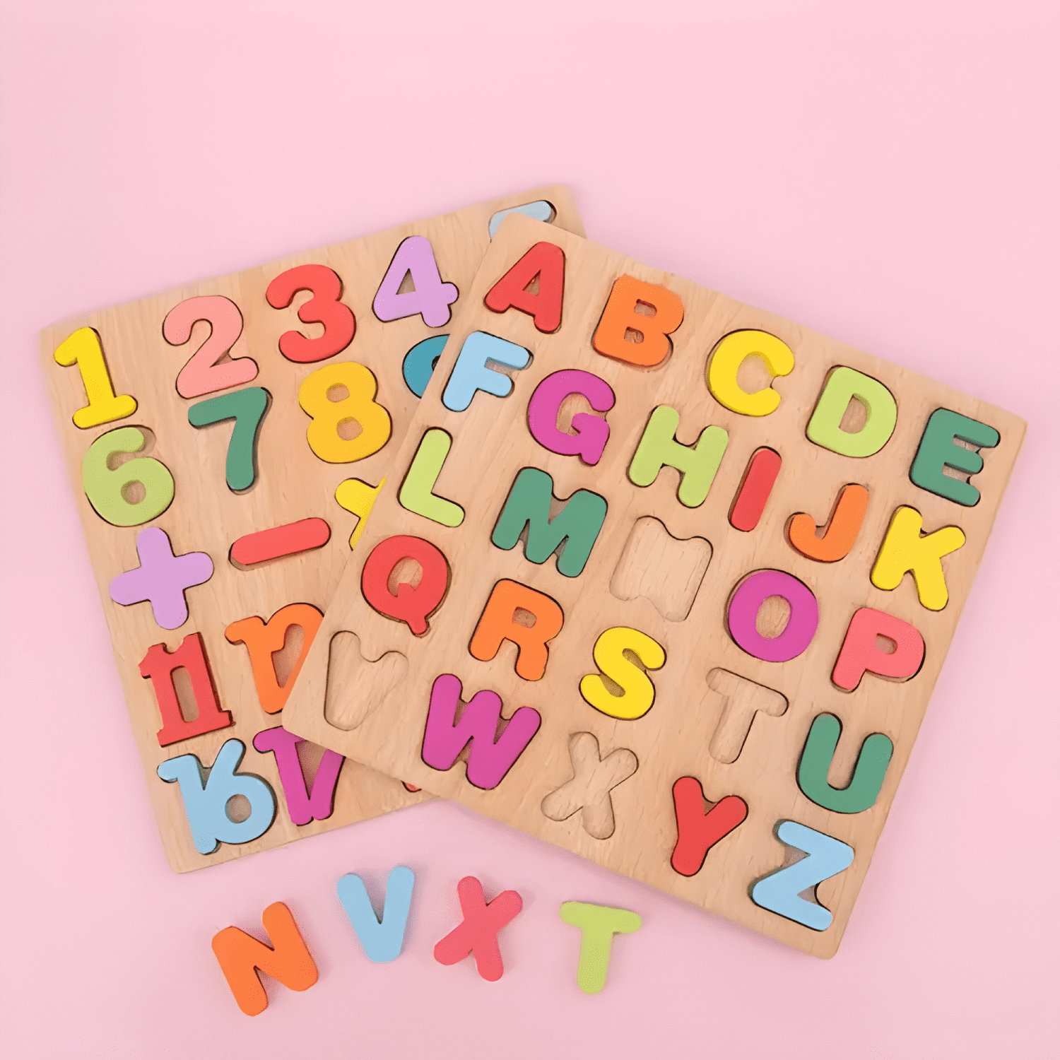 Set tabla encaje didáctico madera letras + numeros #2-2