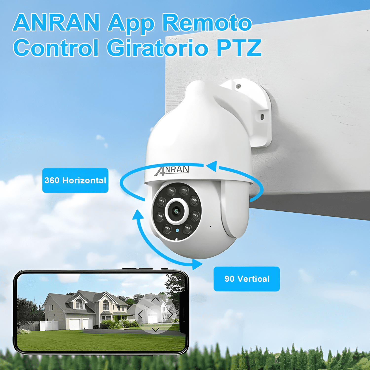 Anran N30W1548 Cámara de Seguridad Wifi Ip Exterior Blanco-3