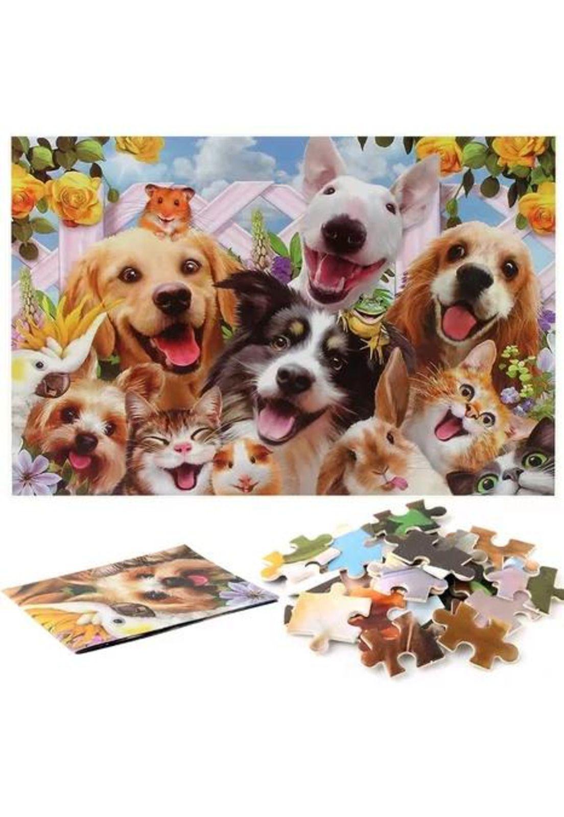 Rompecabezas , x lindos perros multicolor-4