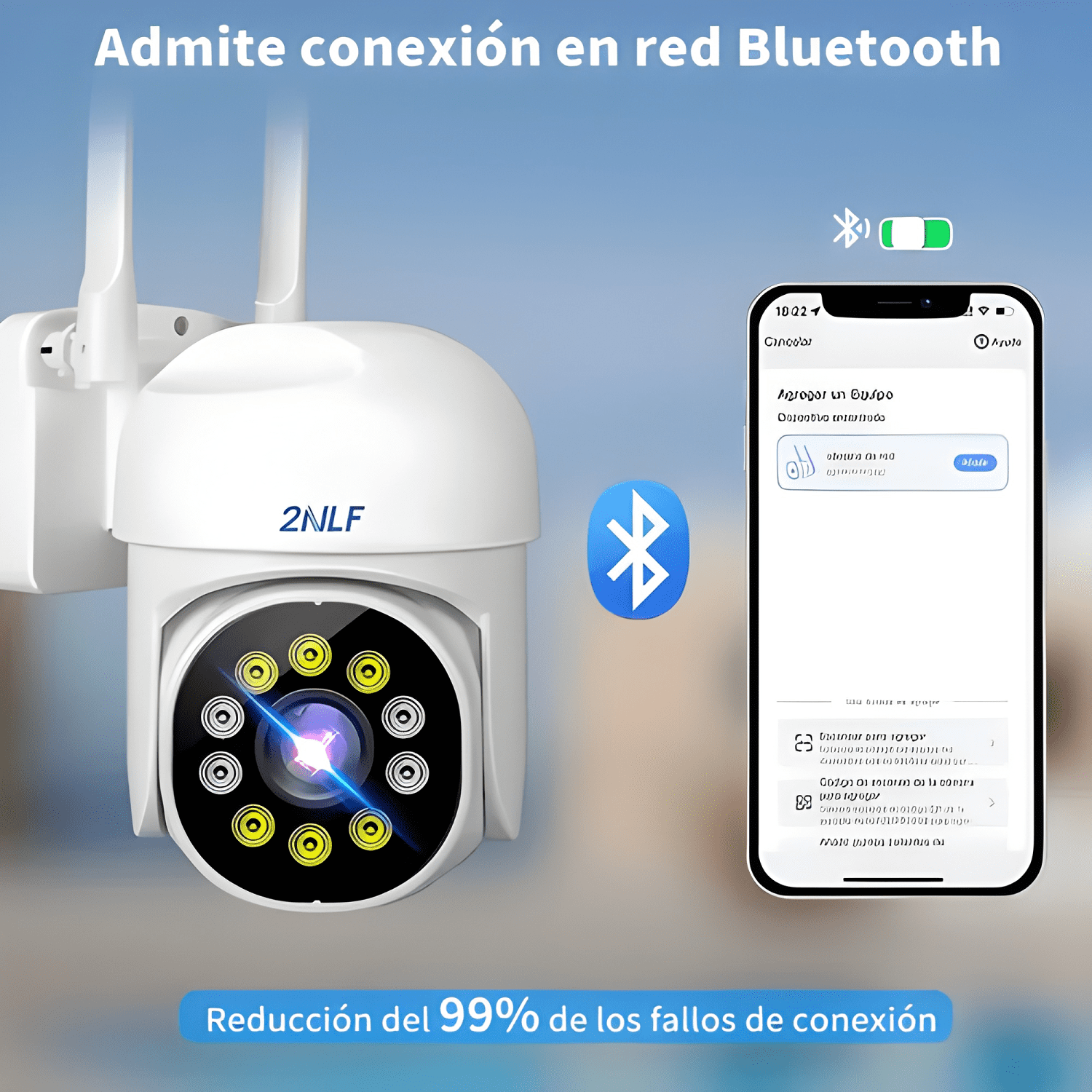 2nlf® 2pcs Cámara de Seguridad Exterior Wifi Ip 360 Blanco-3
