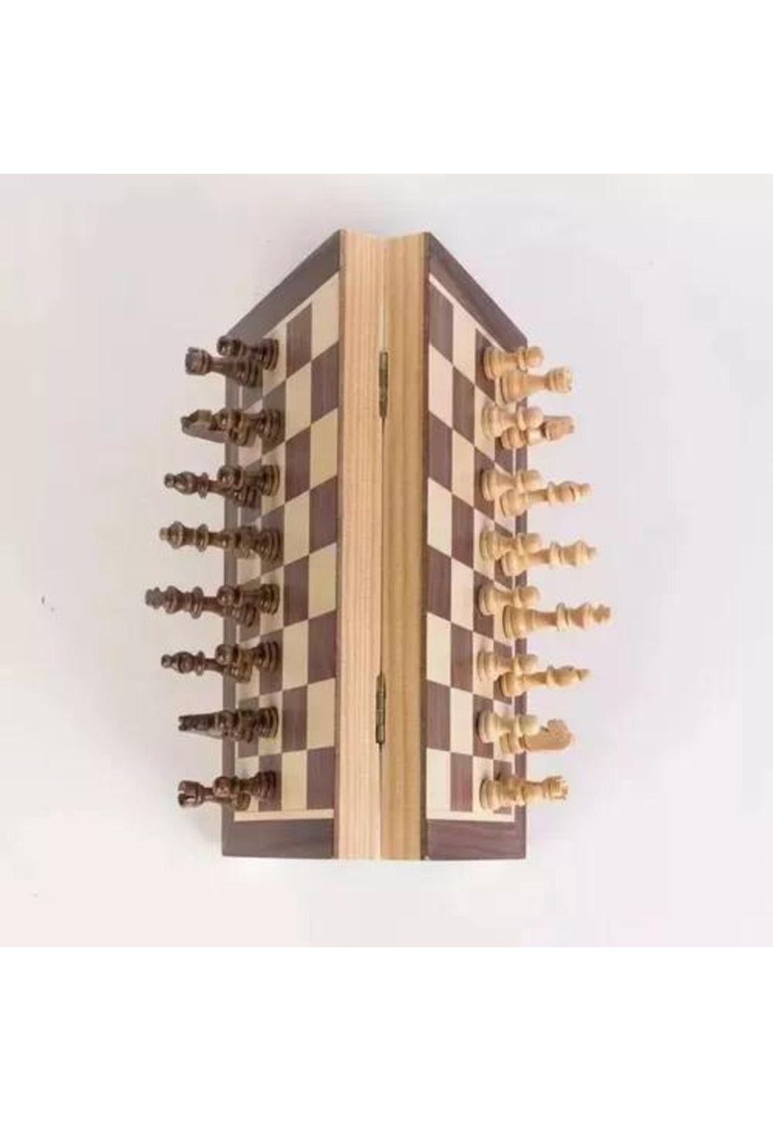 Tablero de ajedrez de madera 40x40 cm magnético-2
