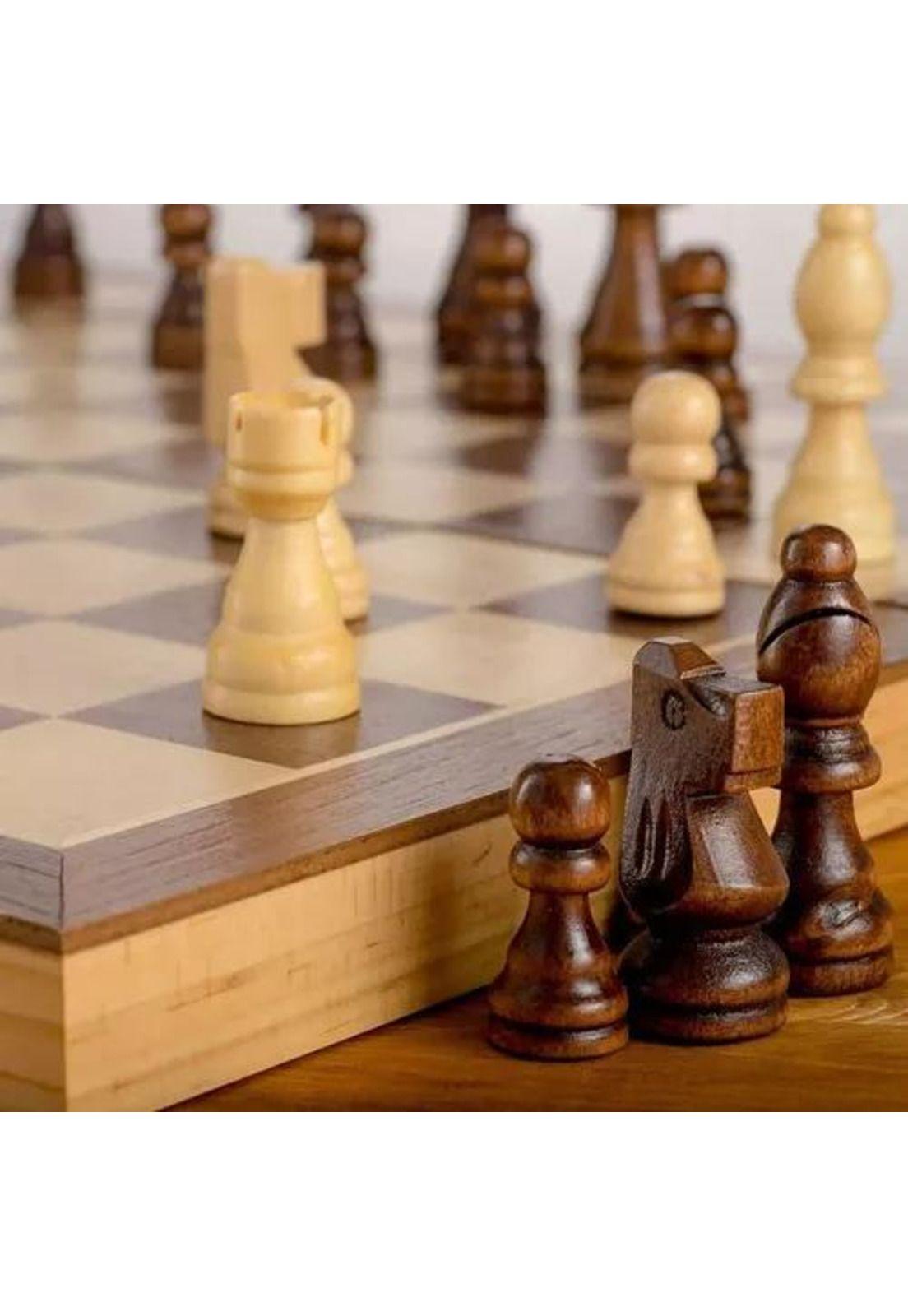 Tablero de ajedrez de madera 40x40 cm magnético-5
