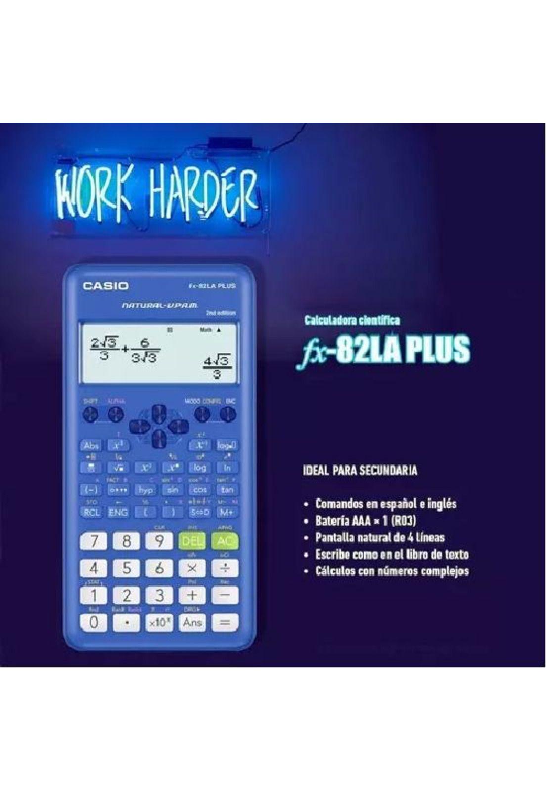 Calculadora científica Casio FX-82LA Plus-2, 252 funciones, color azul-3