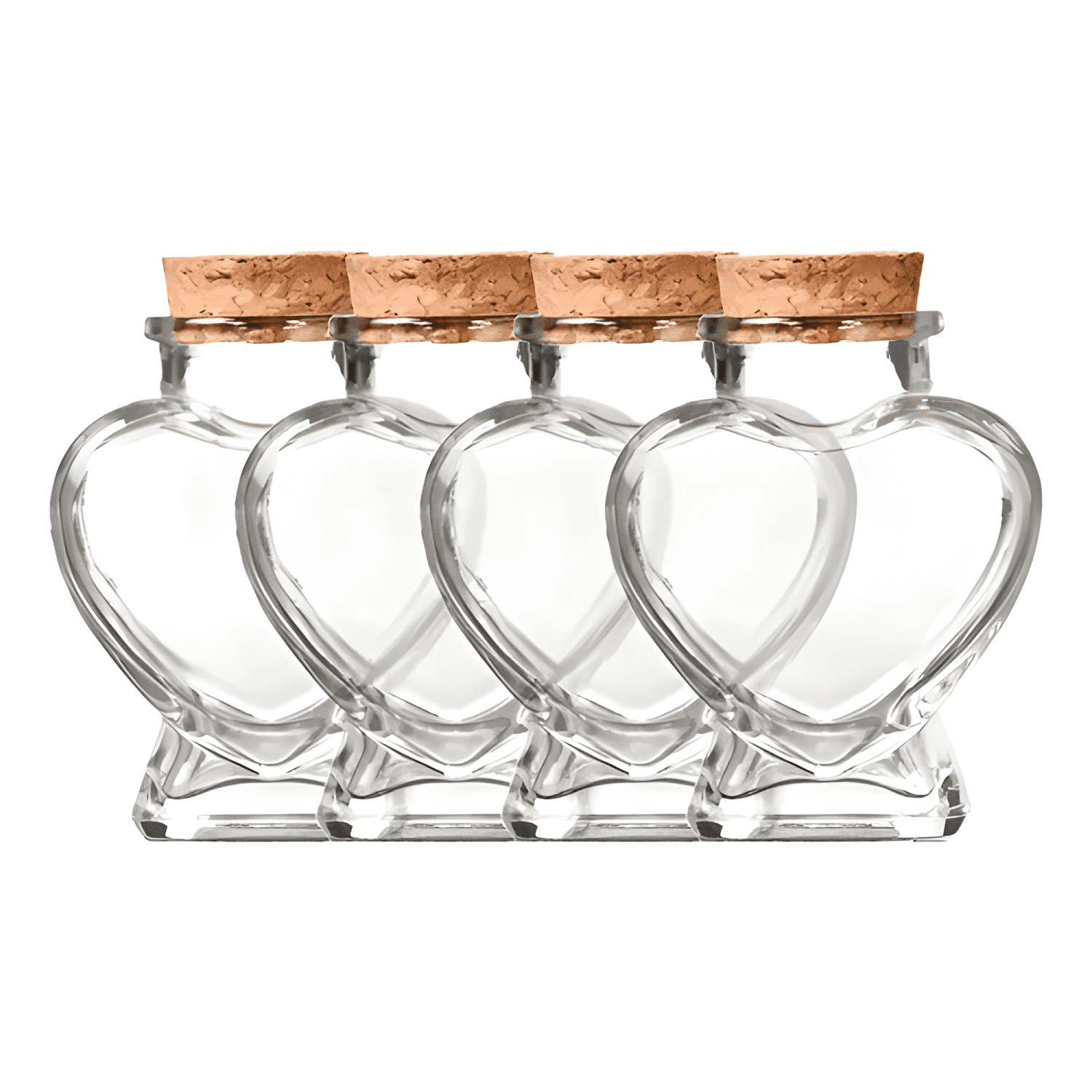 Pack 24 botellas decorativas corazón 80 ml tapa corcho-0