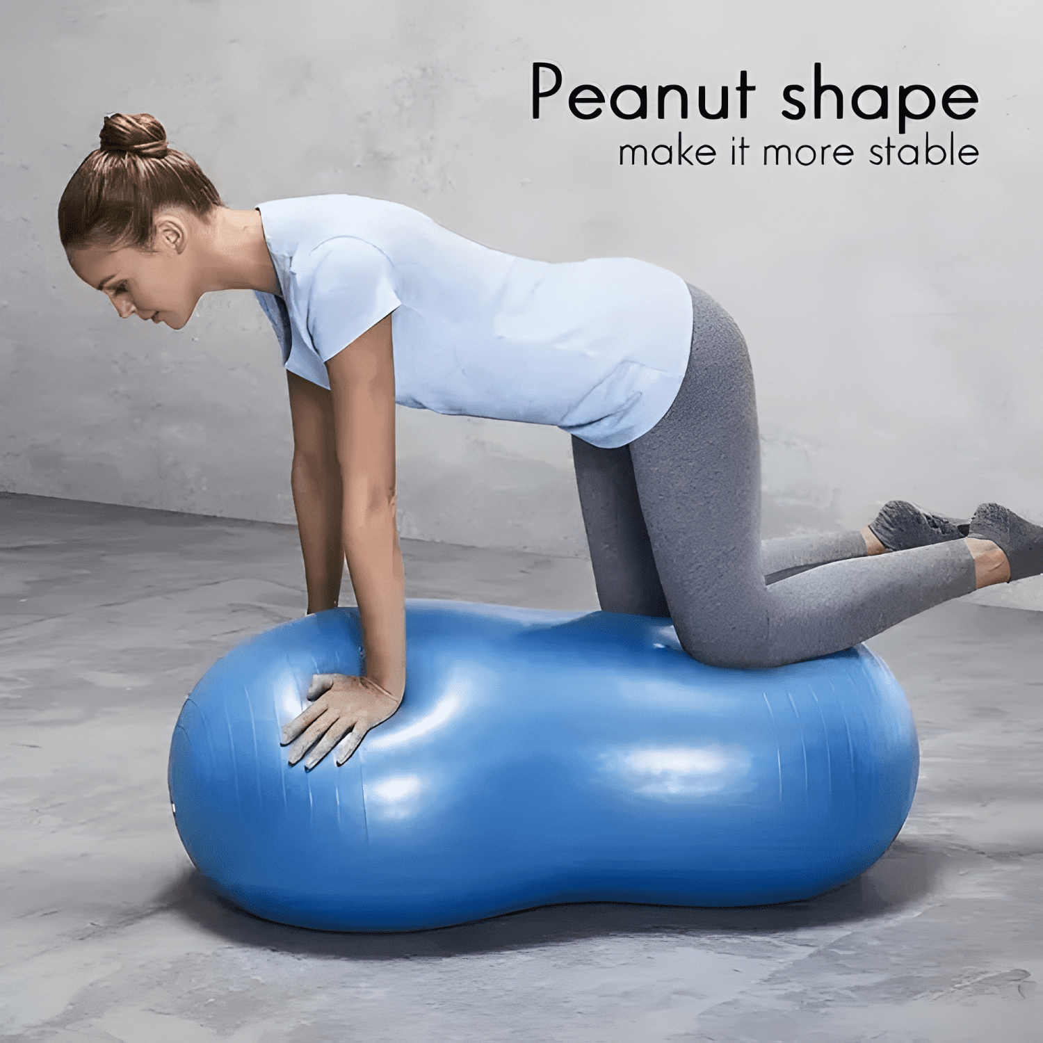Balón ovalado pilates yoga tipo maní 90x45cm + bombín #23-3
