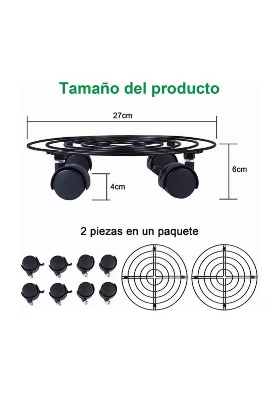 2 Soportes Base para Maceta de Metal con Ruedas-2