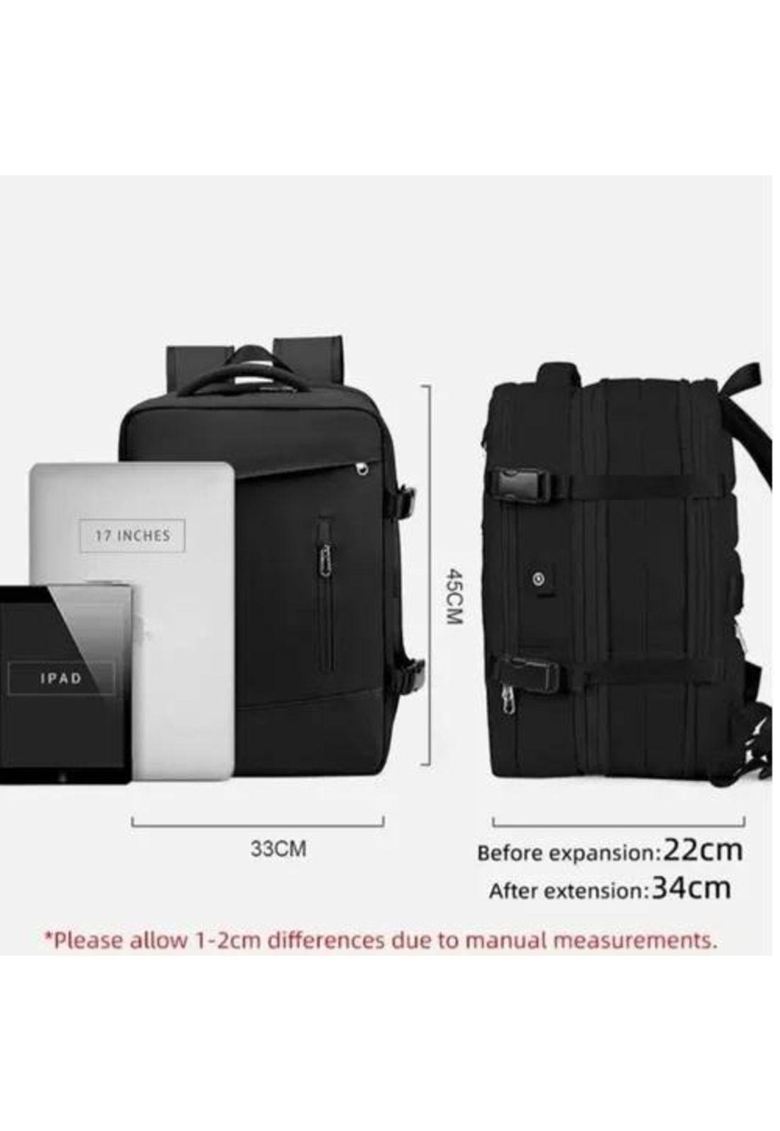 Mochila expandible de viaje, multiuso, impermeable, cabina de avión, color rosado-5