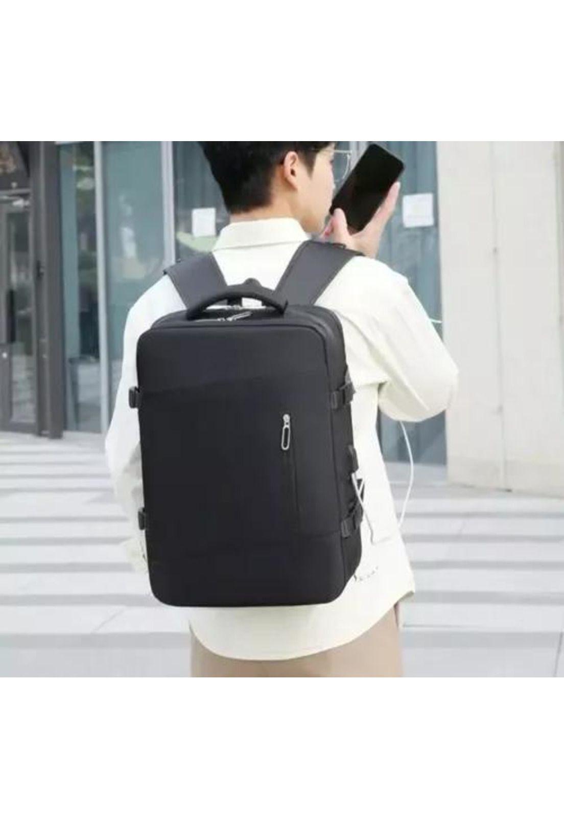 Mochila expandible de viaje, multiuso, impermeable, cabina de avión, color rosado-6