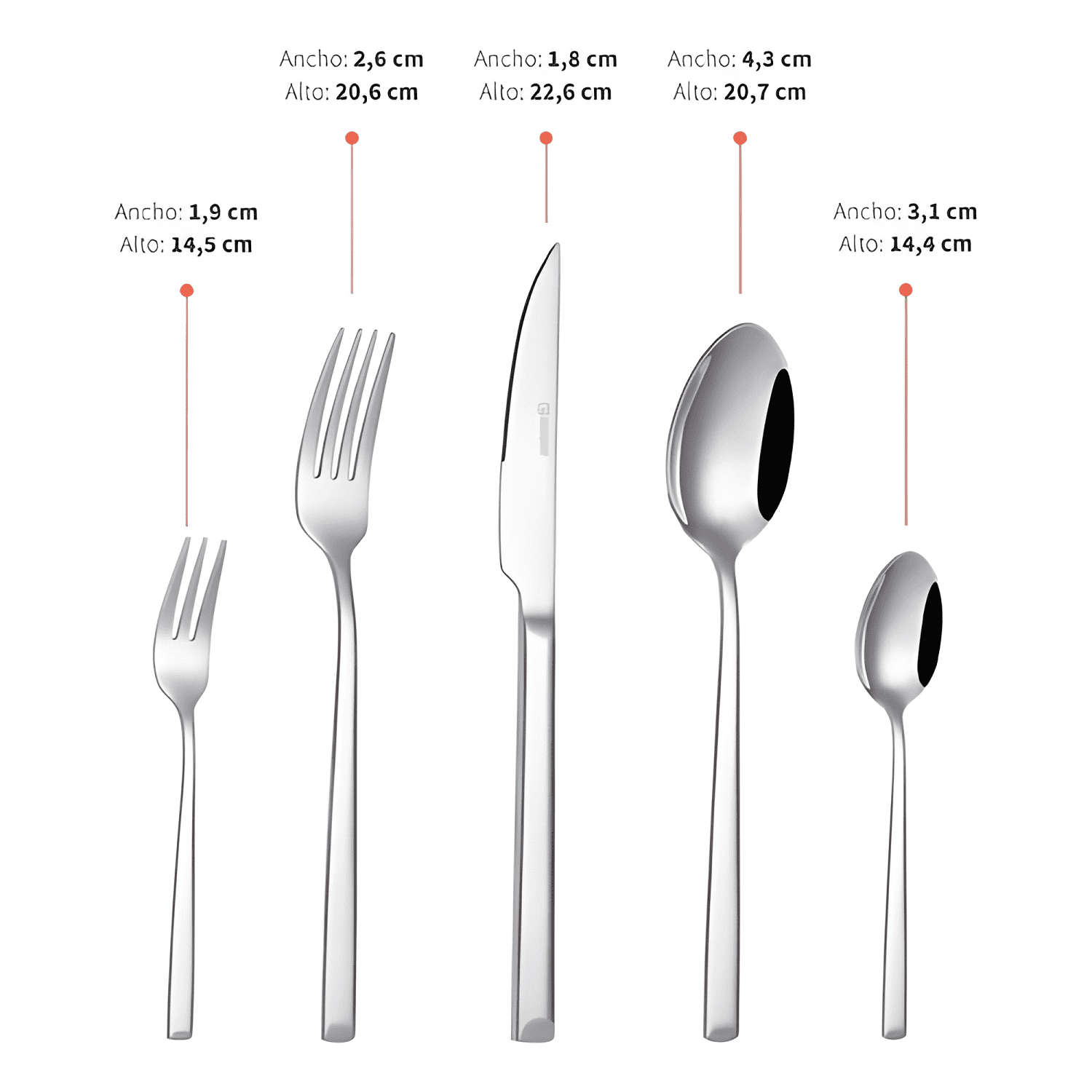 Set de cuchilleria 30 pcs acero inoxidable #1-2