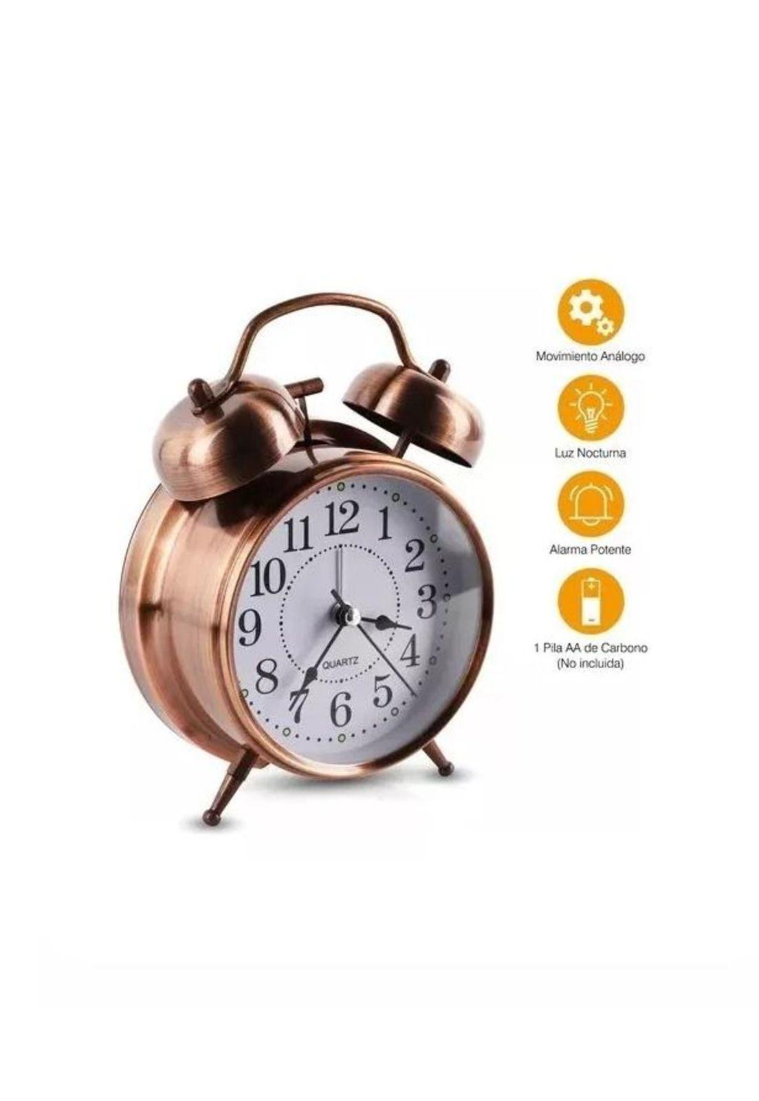 Reloj despertador campana retro analógico-1