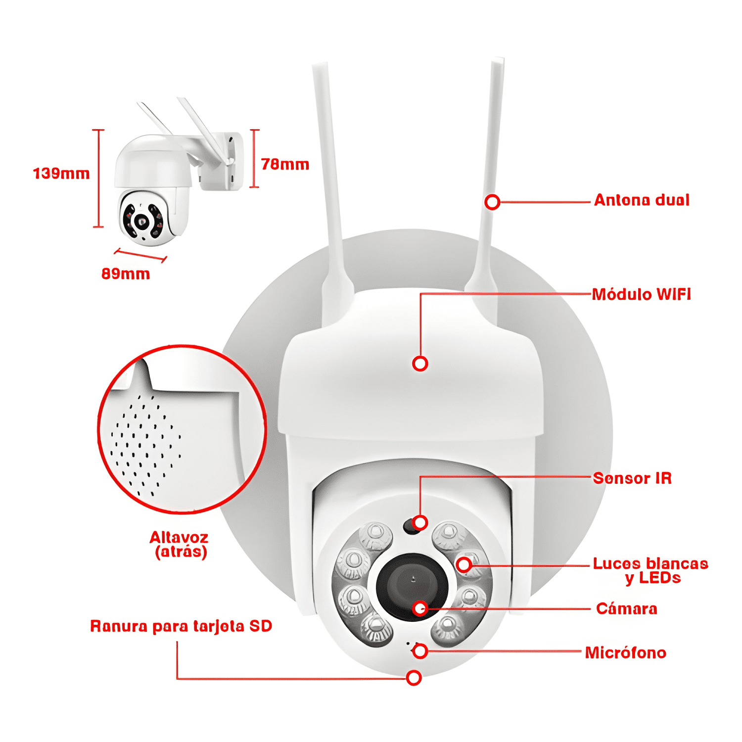 Cámara de Seguridad Smart Camera Wifi Inalambrica Motorizada-4