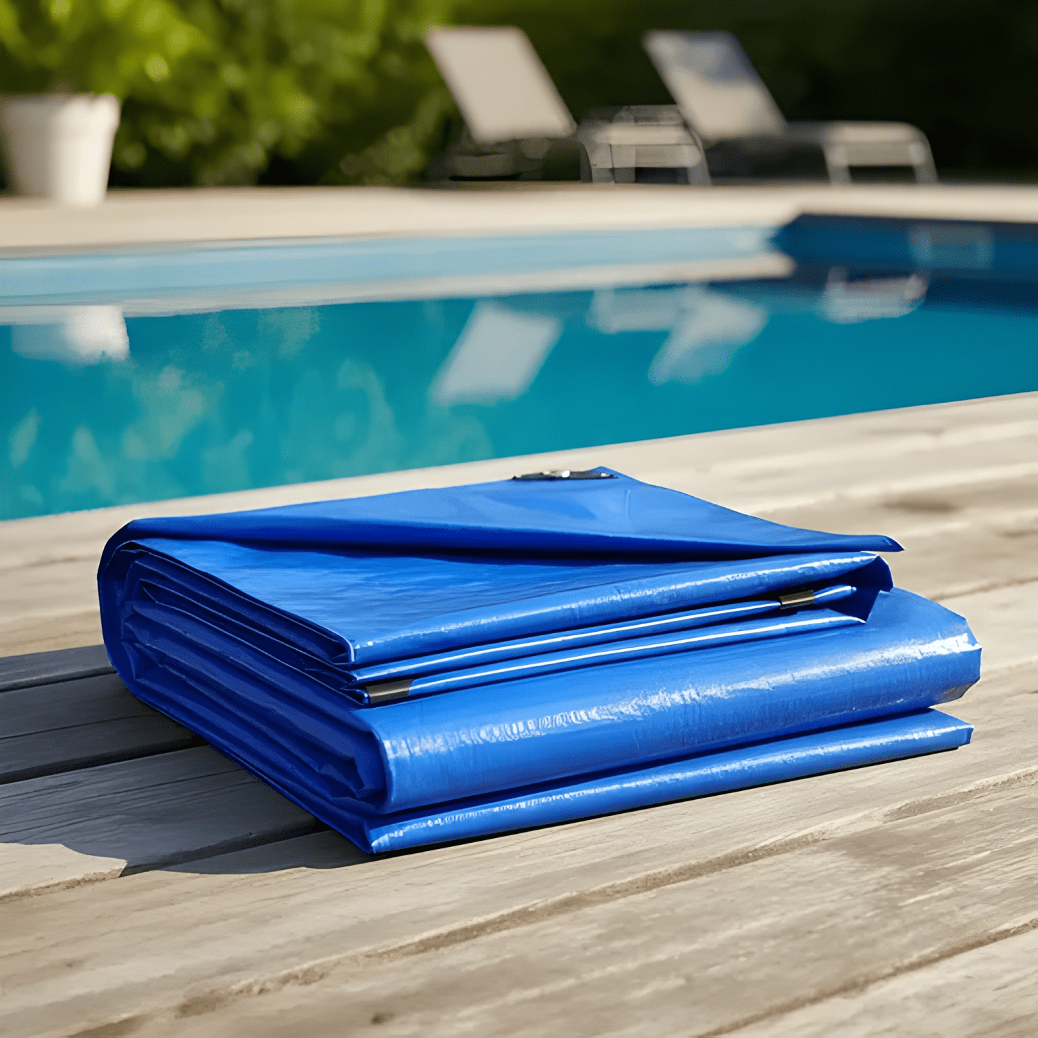 Lona cubre piscina universal impermeable 2x4 m azul-1