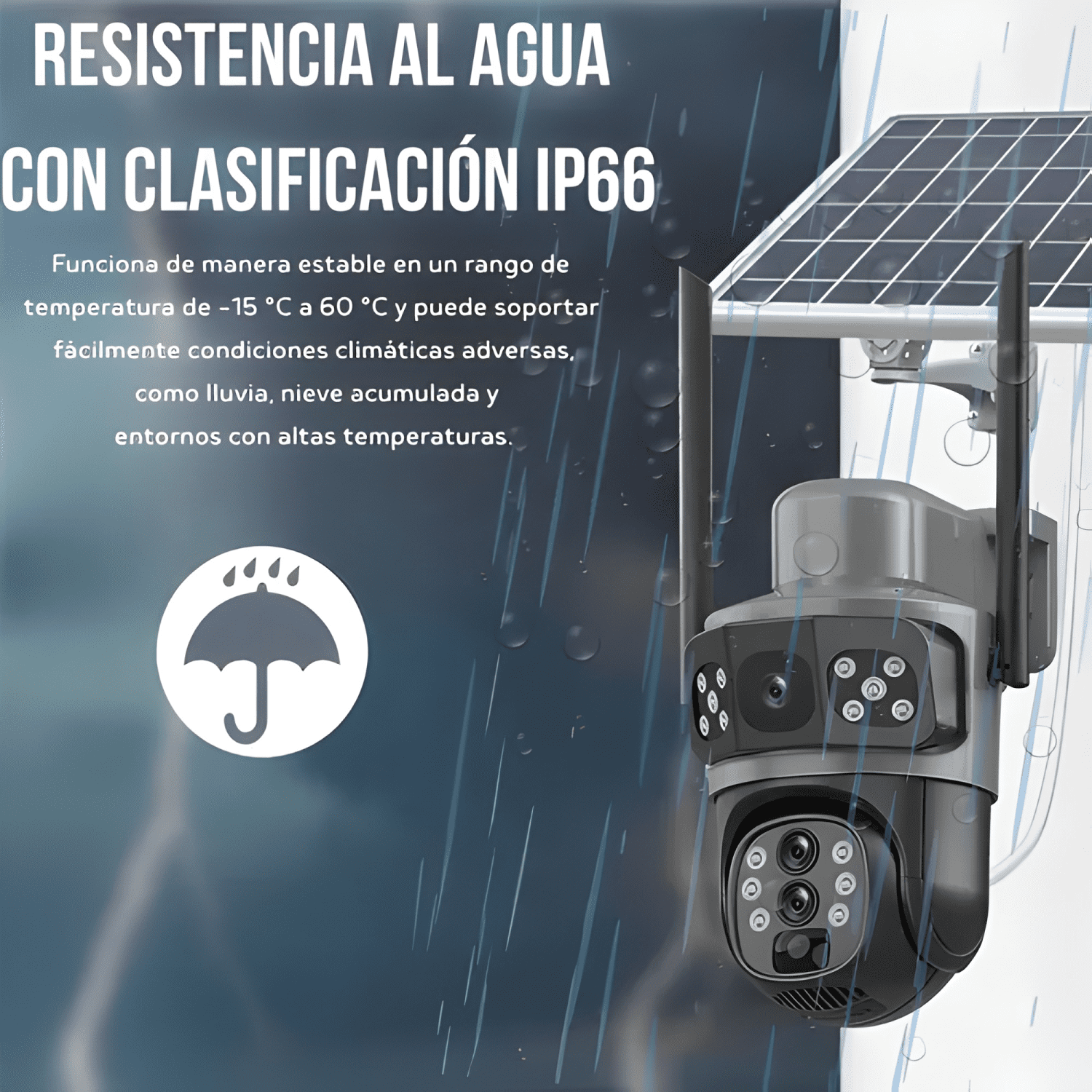 Zoom 10x Solar Camara de Seguridad Exterior con Lente Doble-2