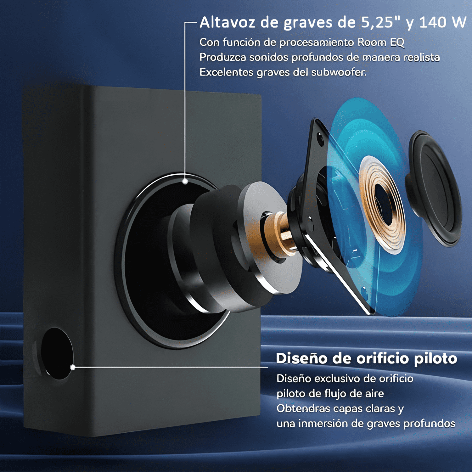 Barra de sonido 2 1 canales con subwoofer 140w home theatre-2
