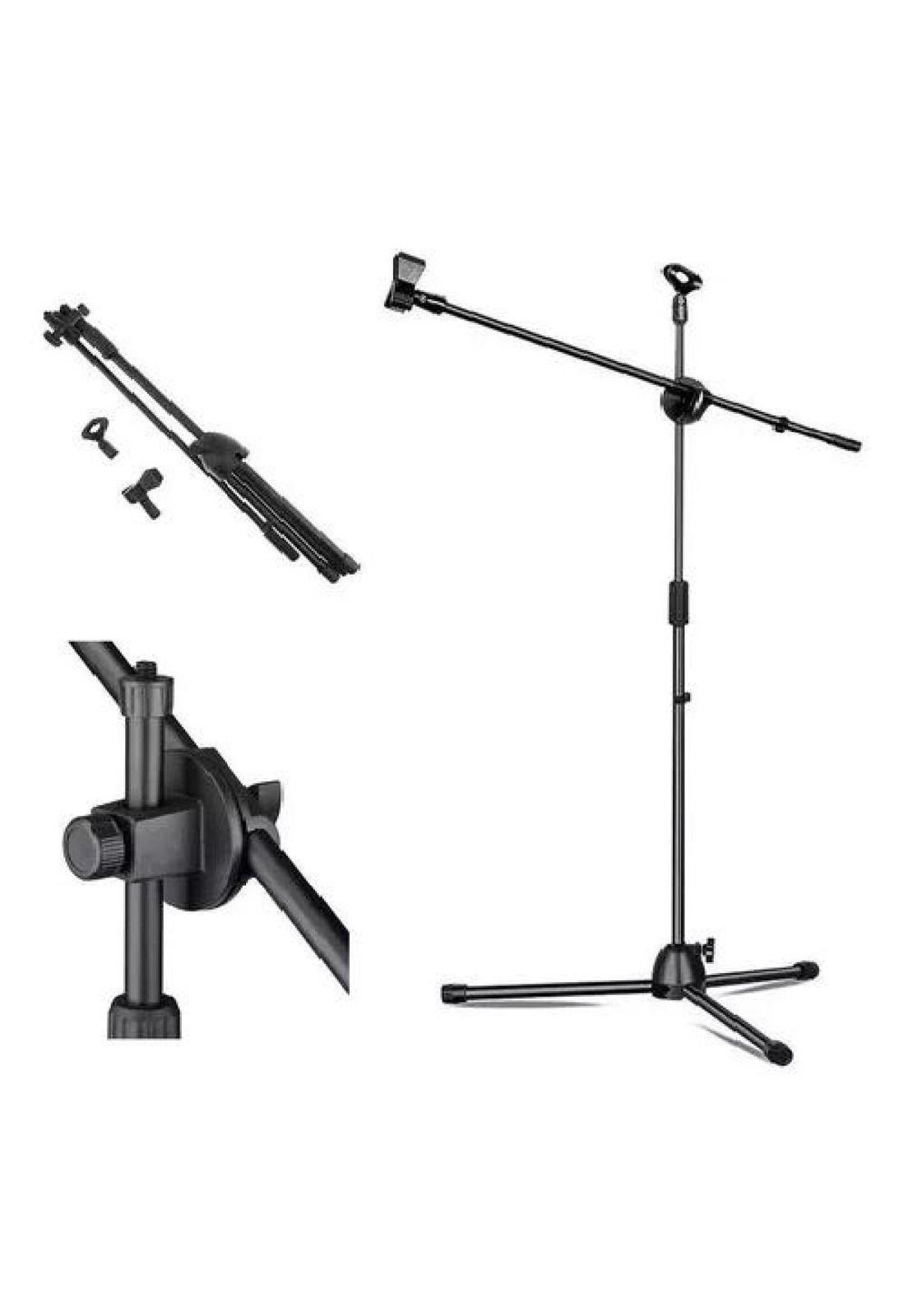 Soporte para Micrófono - Atril con Boom Profesional, Pedestal Color Negro-0