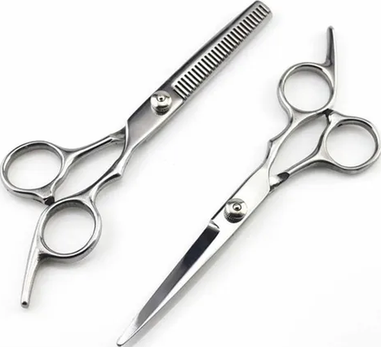 Set tijeras + capa + peines + talco-0