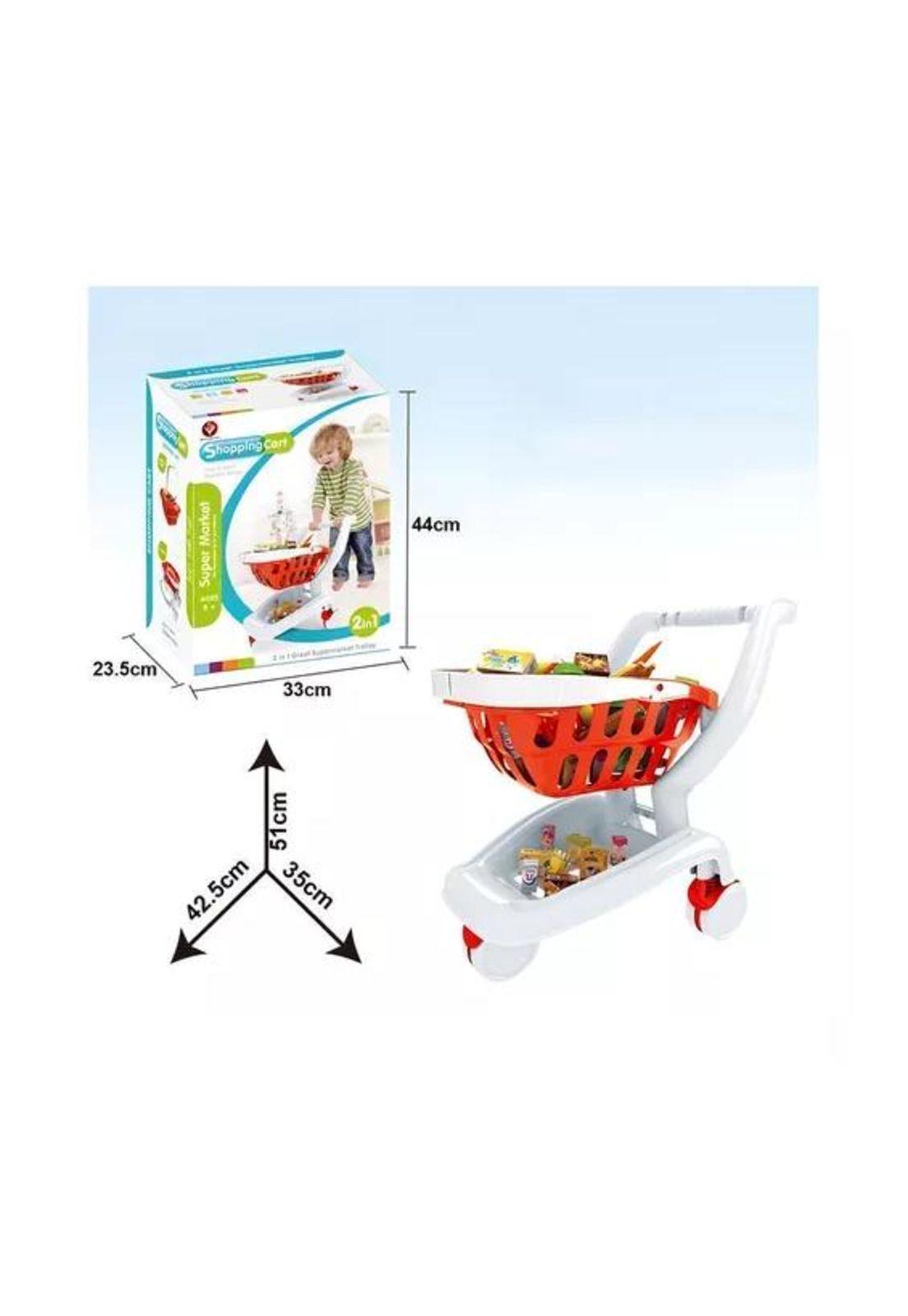 Juguete carrito de compras frutas super market niños multicolor-2