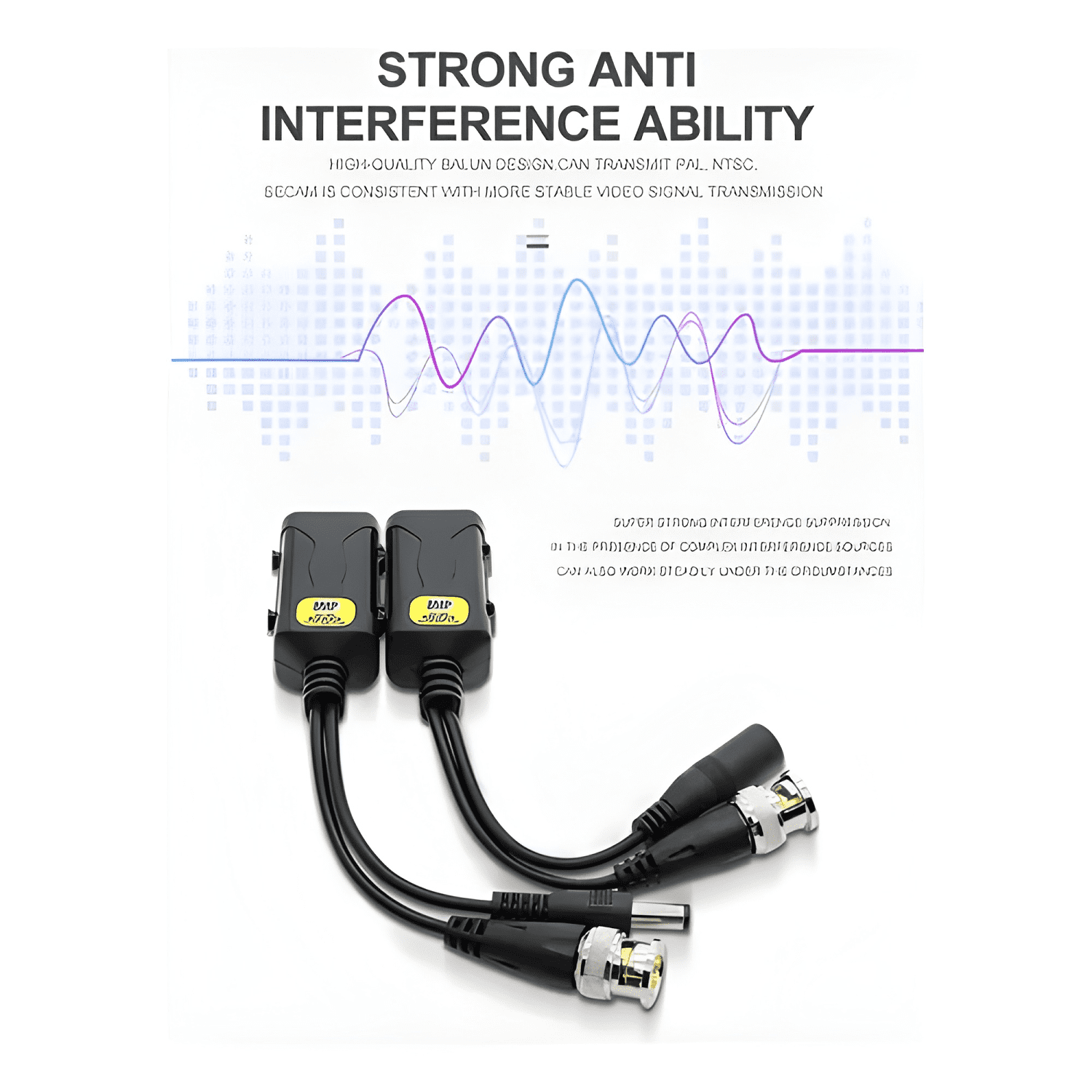 Balun de Vídeo Camara Ip Rj45 Hd-cvi /tvi/ Ahd, para Cctv-4