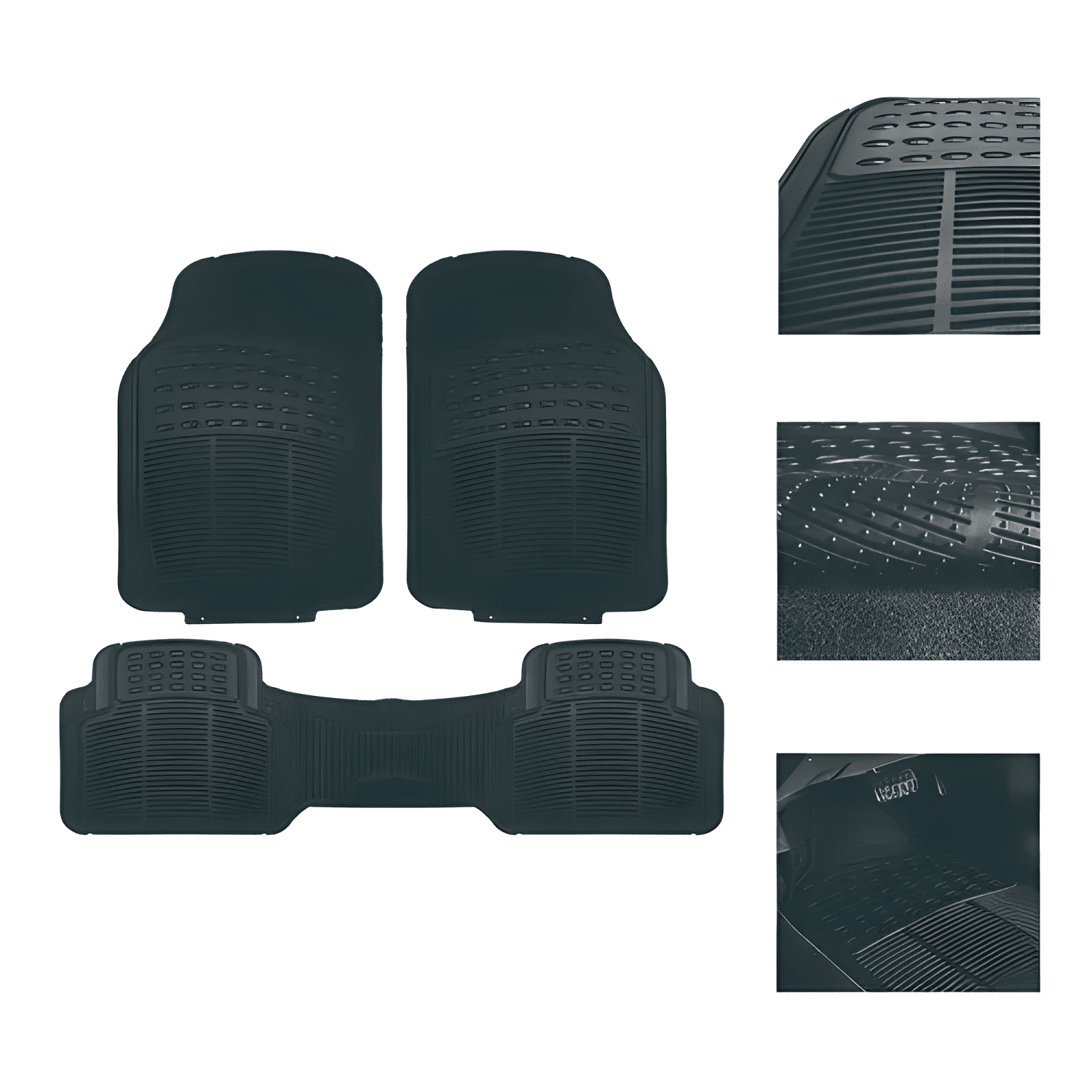 Alfombra Piso De Goma Auto Universal 3 Piezas Camello-2
