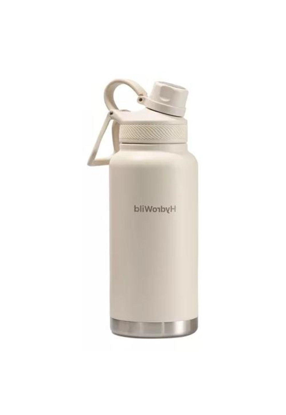 Botella térmica de 1 litro, inoxidable, Hydrowild, 1000 ml, con tapas, color crema-1
