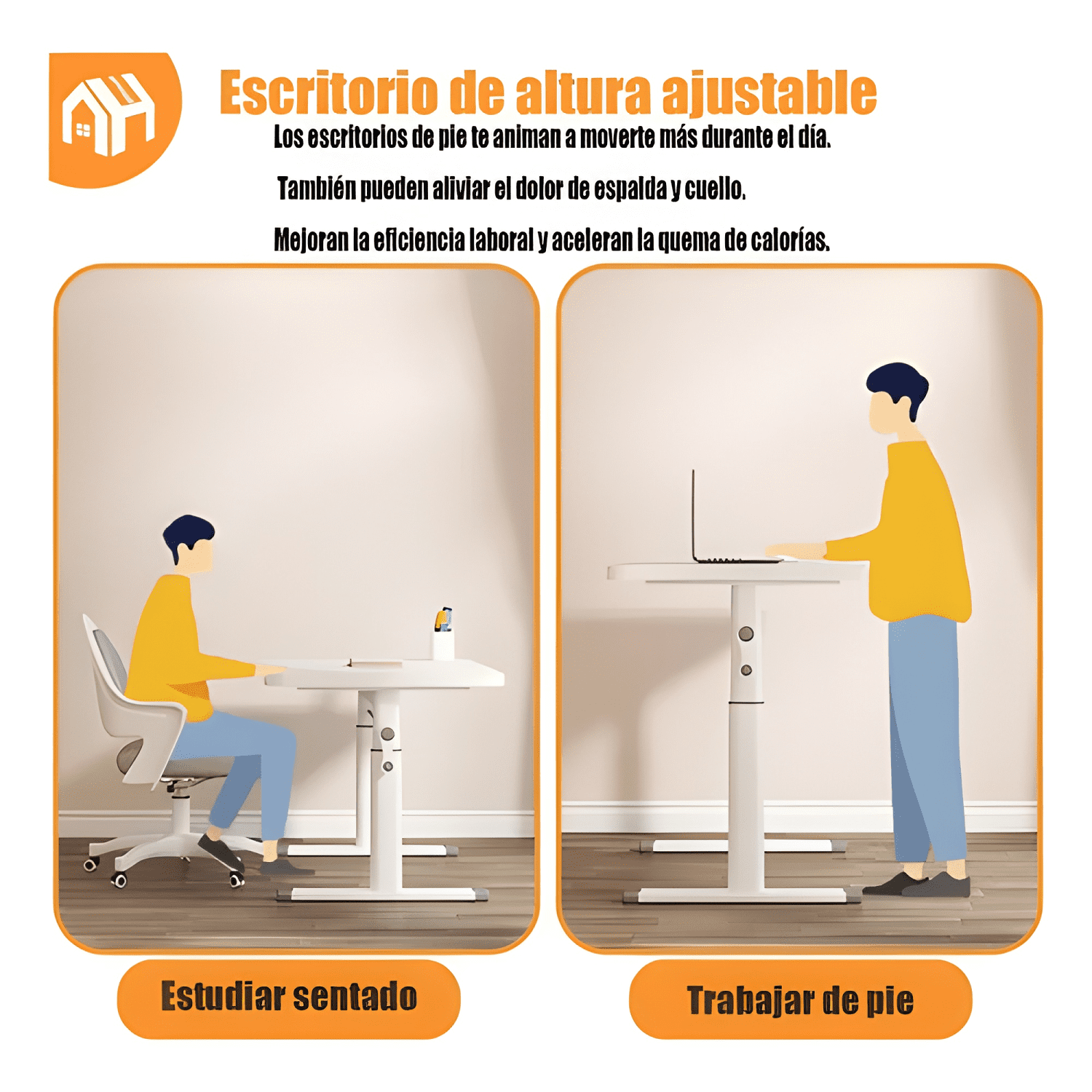 Escritorio 120cm altura ajustable manual ergonómico trabajo-2
