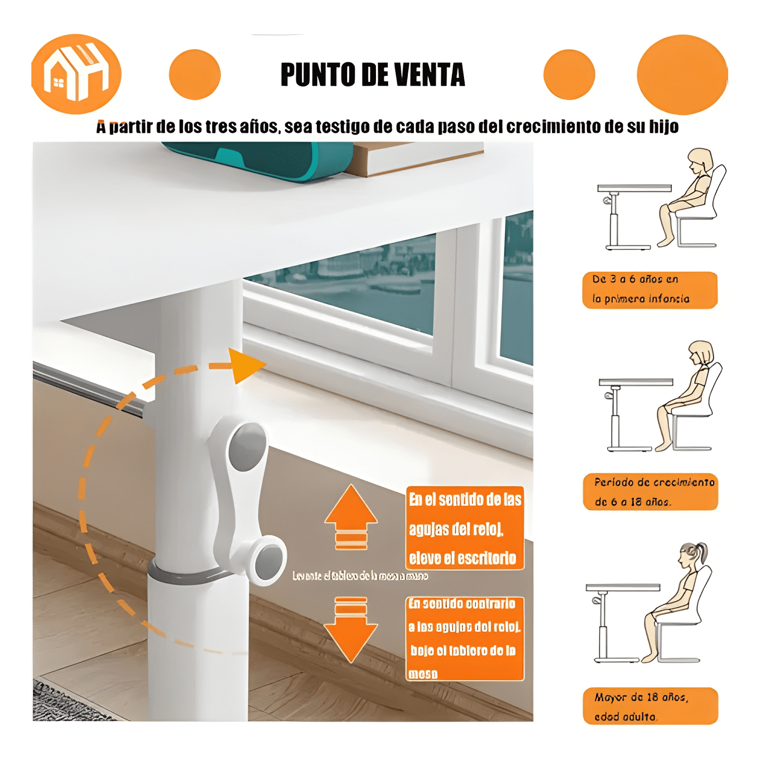 Escritorio 120cm altura ajustable manual ergonómico trabajo-3