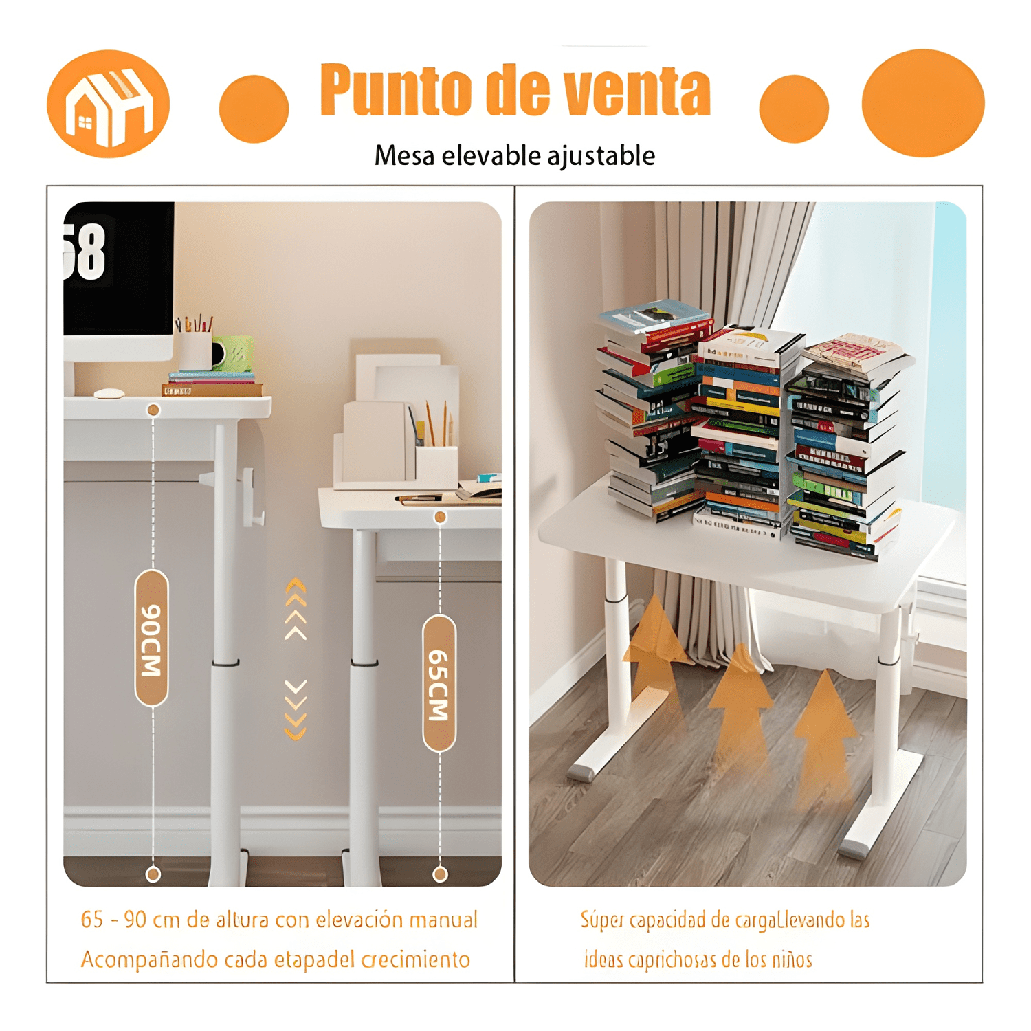 Escritorio 120cm altura ajustable manual ergonómico trabajo-4