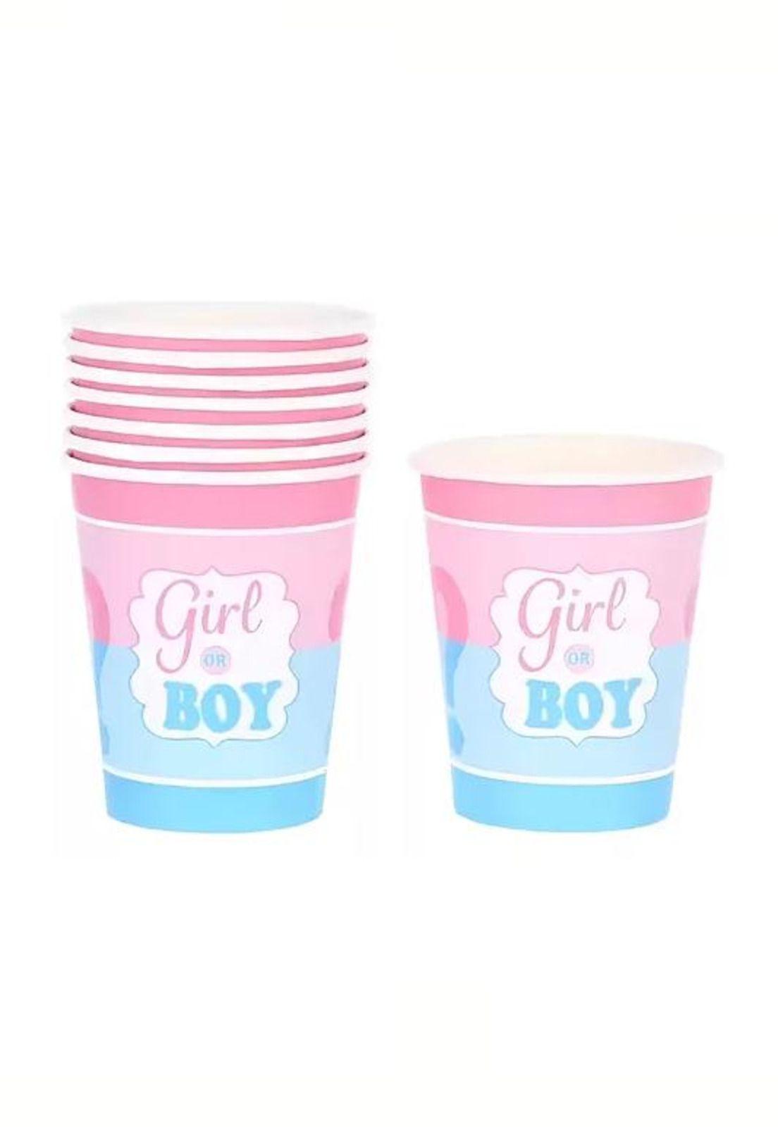 Pack 16 Vasos Desechables Decoración Revelación Género 250ml-1