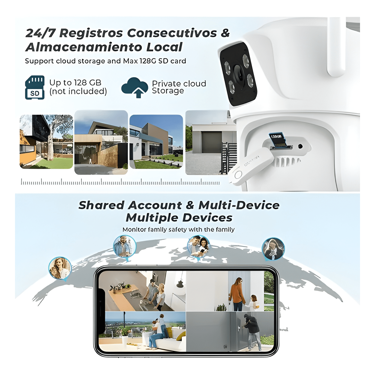 Cámara Wifi Seguridad Ip Exterior Doble Lente Wifi Plus-4