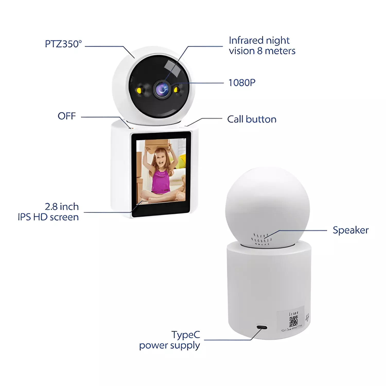 Cámaras de Seguridad Wifi Videollamada Bidireccional 1080p-4