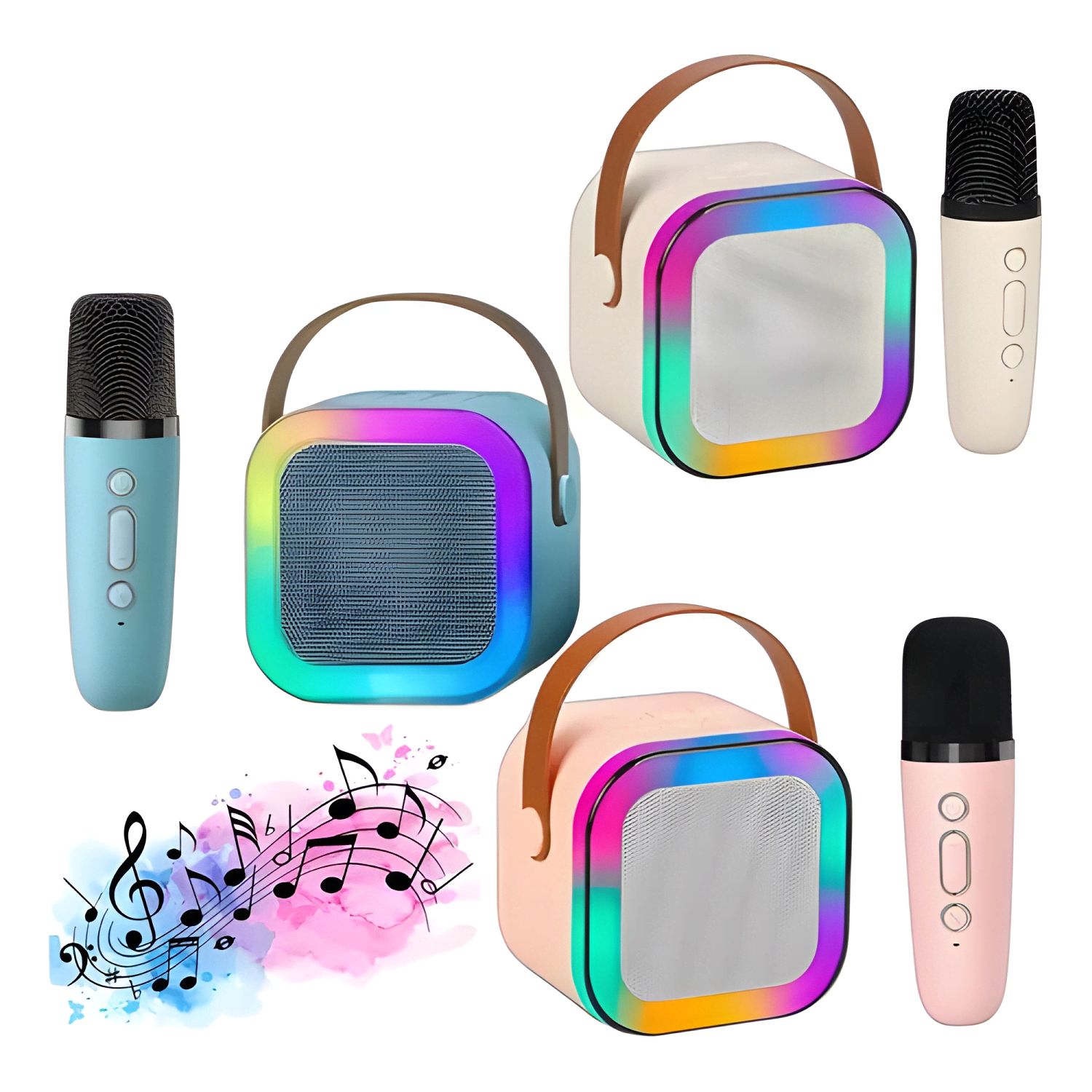 Parlante bluetooth con micrófono inalámbrico con luz-1