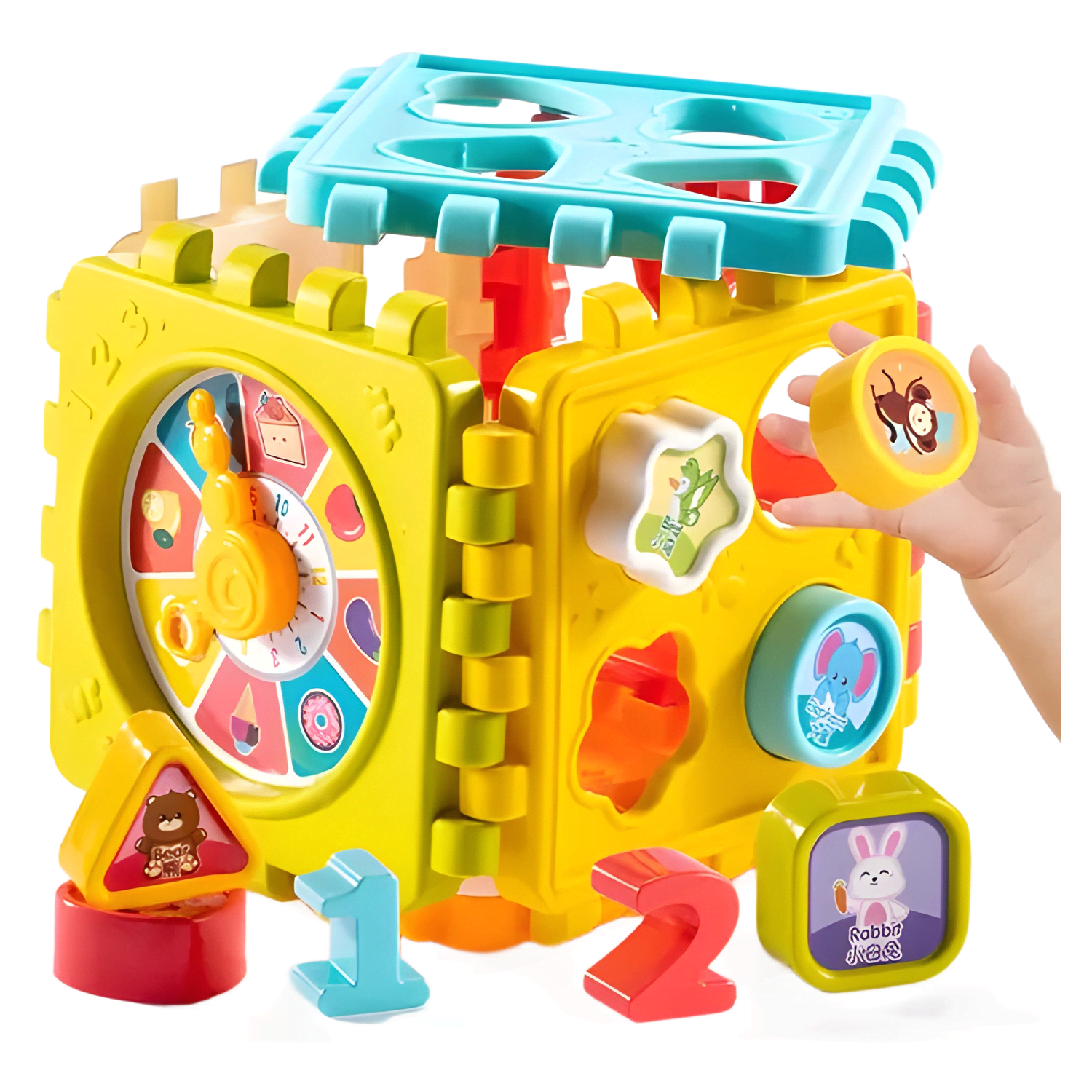 Juego de enseñanza para bebés con cubo de actividades 6 en 1-0
