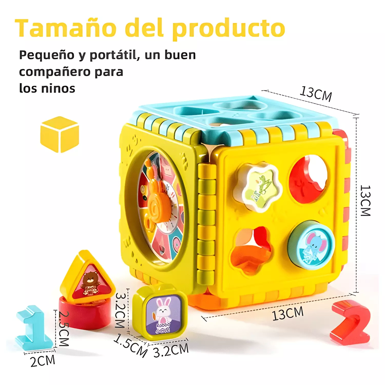 Juego de enseñanza para bebés con cubo de actividades 6 en 1-1