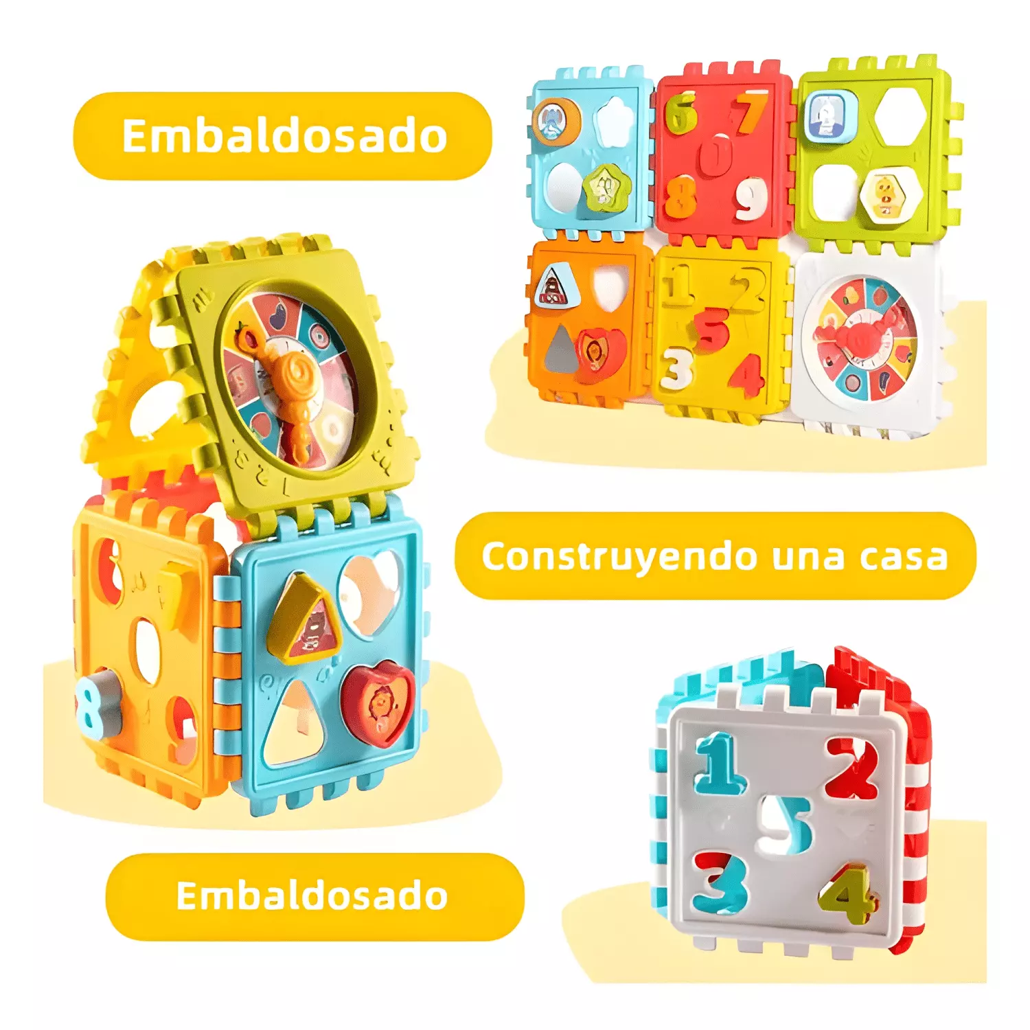 Juego de enseñanza para bebés con cubo de actividades 6 en 1-2