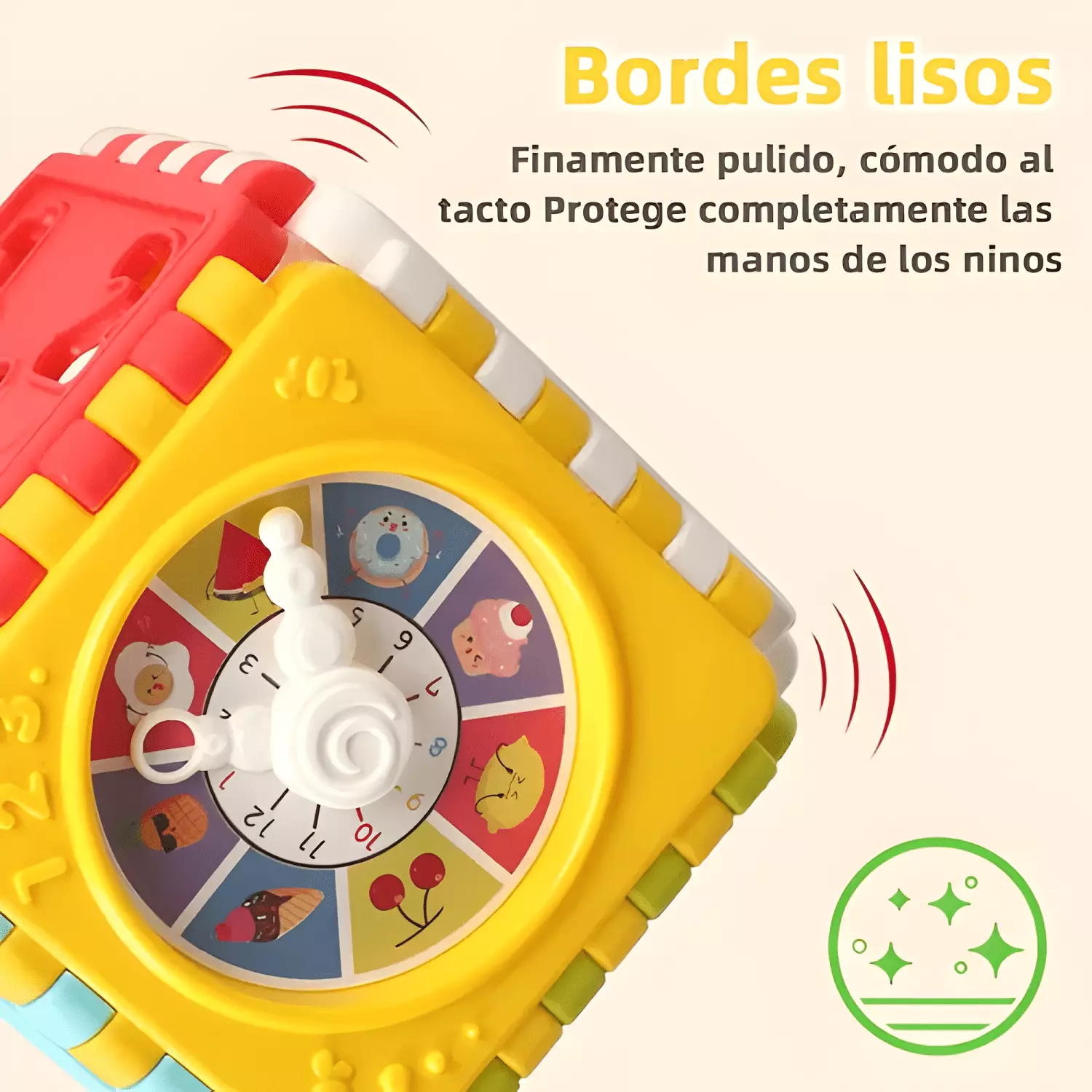 Juego de enseñanza para bebés con cubo de actividades 6 en 1-3