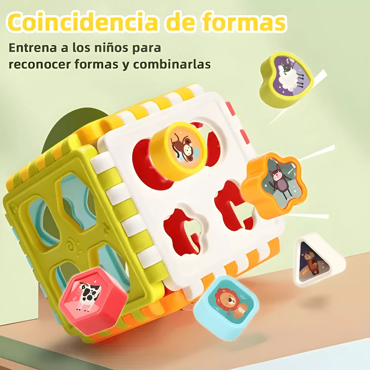 Juego de enseñanza para bebés con cubo de actividades 6 en 1-4