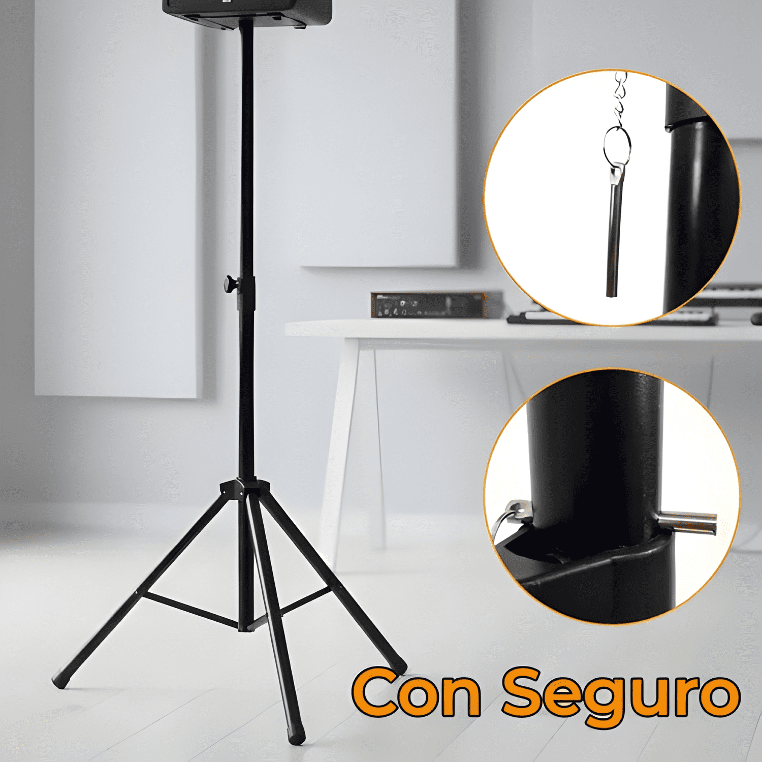 Soporte trípode para parlante 165cm metal 25kg Negro #1-2