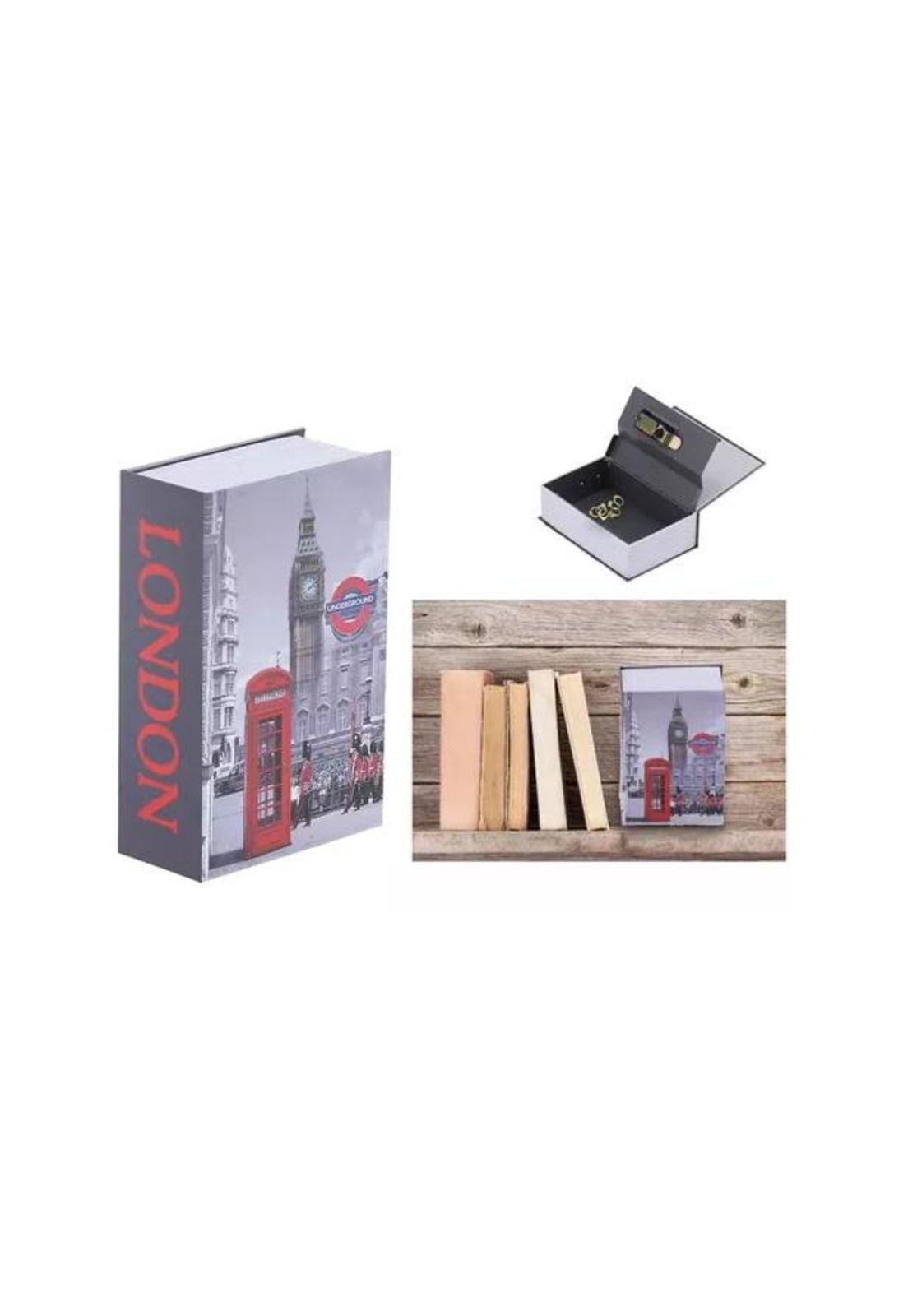 Caja fuerte de seguridad en forma de libro metálica llaves-4