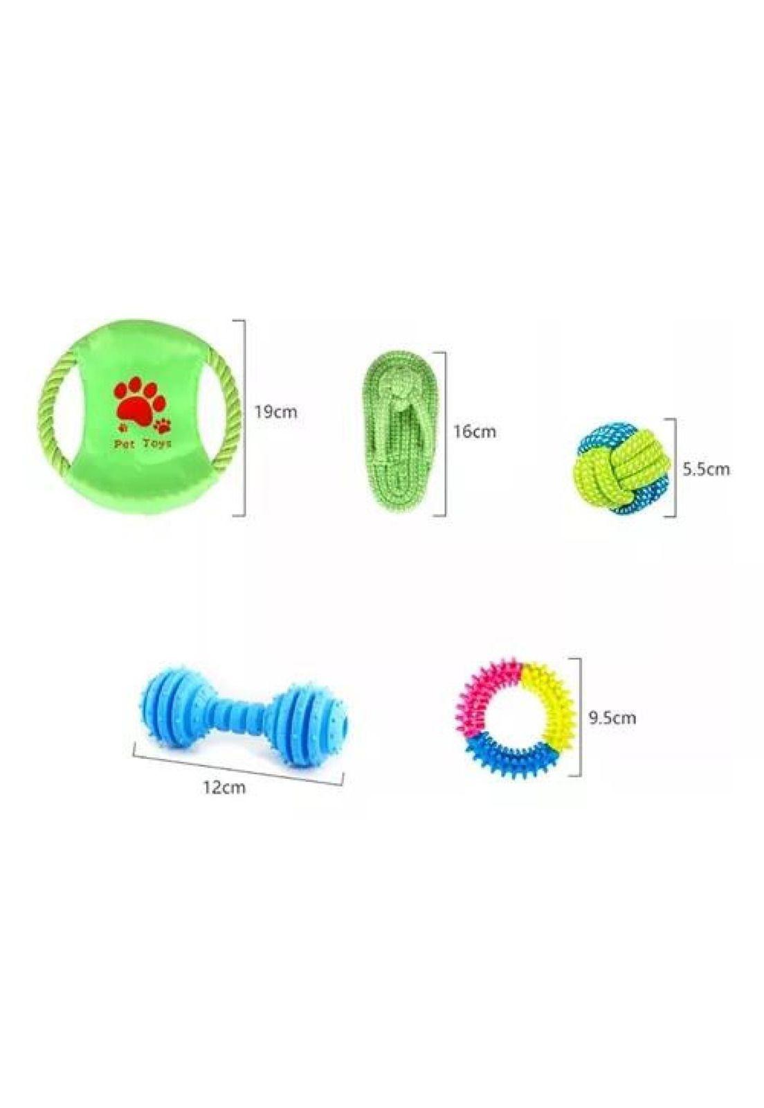 Set de 10 juguetes para mascotas, incluye pelota de cuerda y más-3