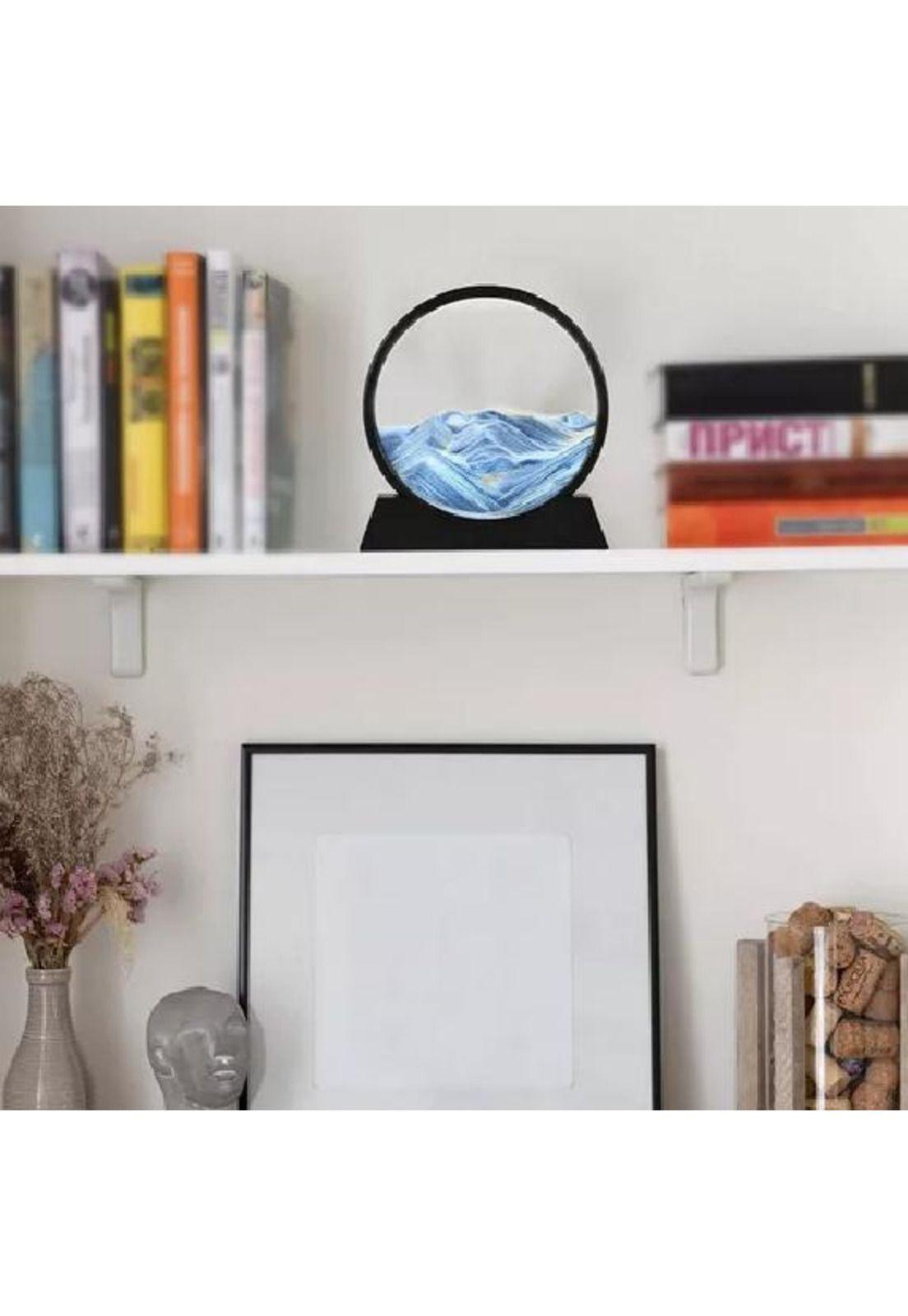 3d reloj de reloj de arena paisaje natural fluyendo color...-2