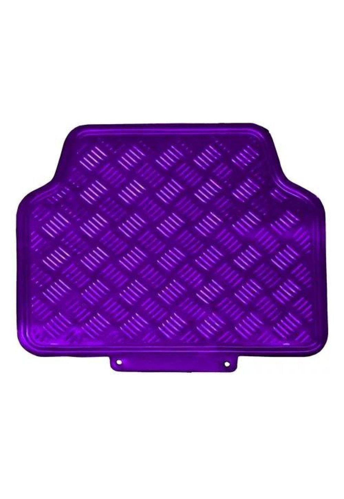 Alfombra cubre piso metálico para mujer, set de 4 piezas, auto tuning, color violeta-2