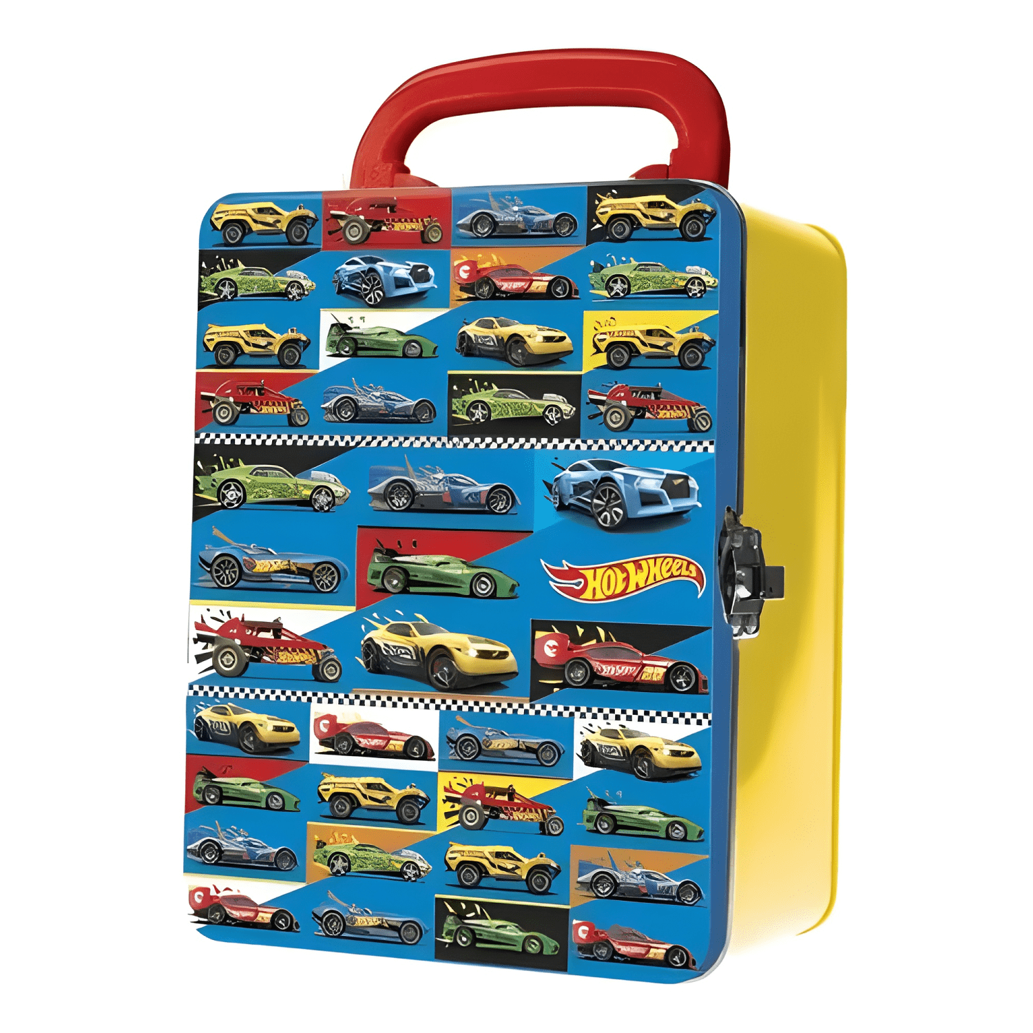 Pack 10 autos Hot Wheels con caja porta autos-4