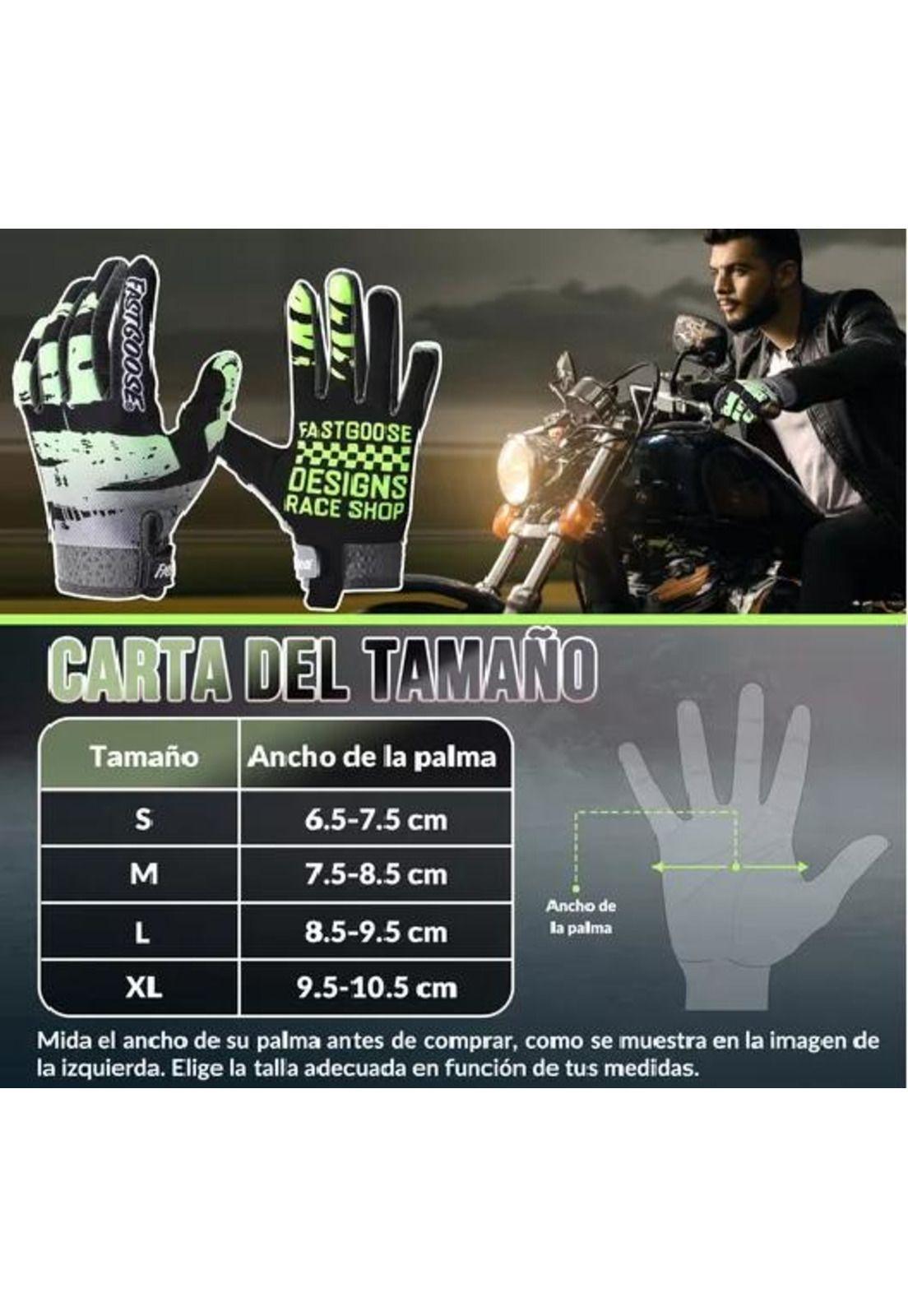 Guantes de Moto con Pantalla Táctil para Hombre y Mujer - Talla M Color Verde-5