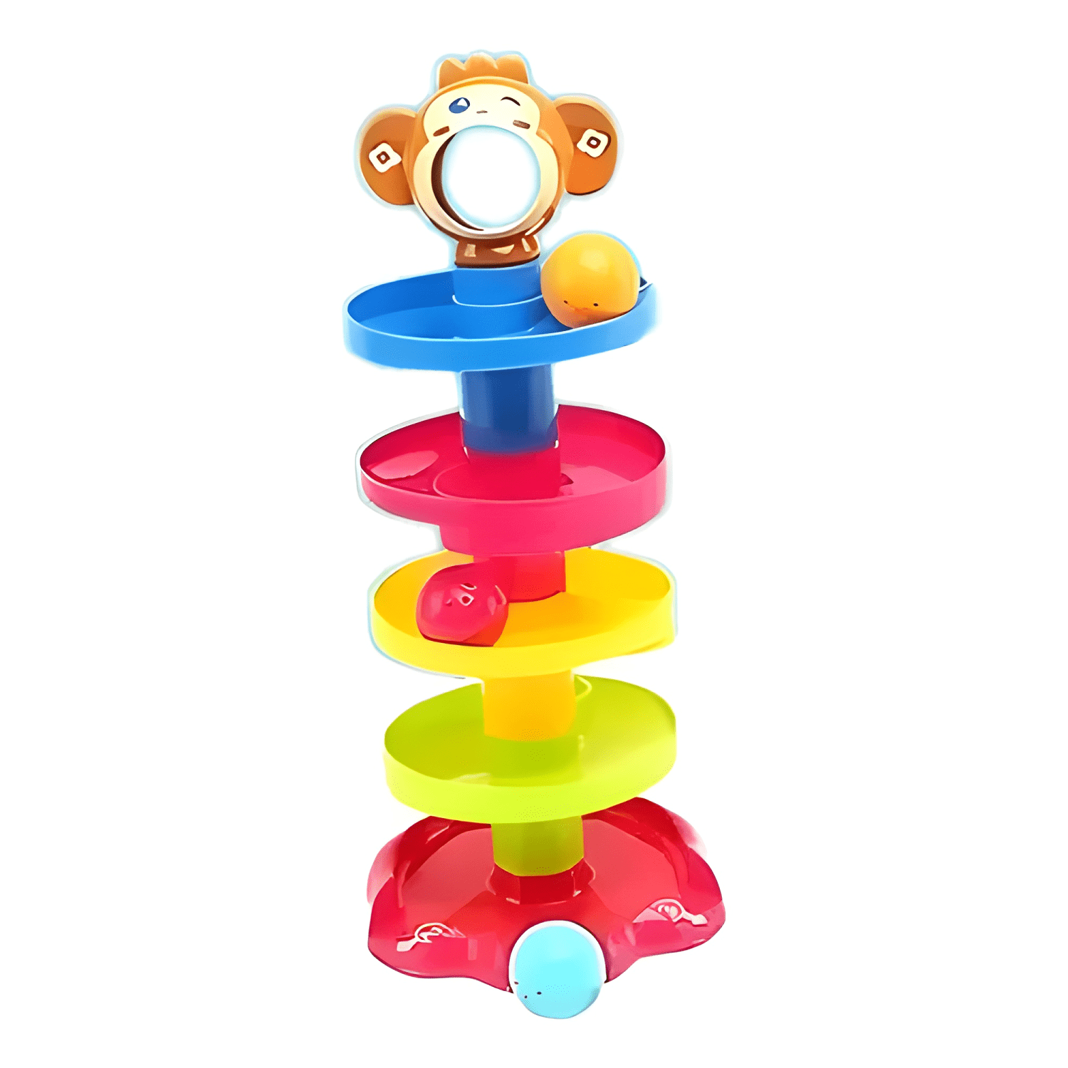 Torre montessori de caída con bolas giratorias para niños-4