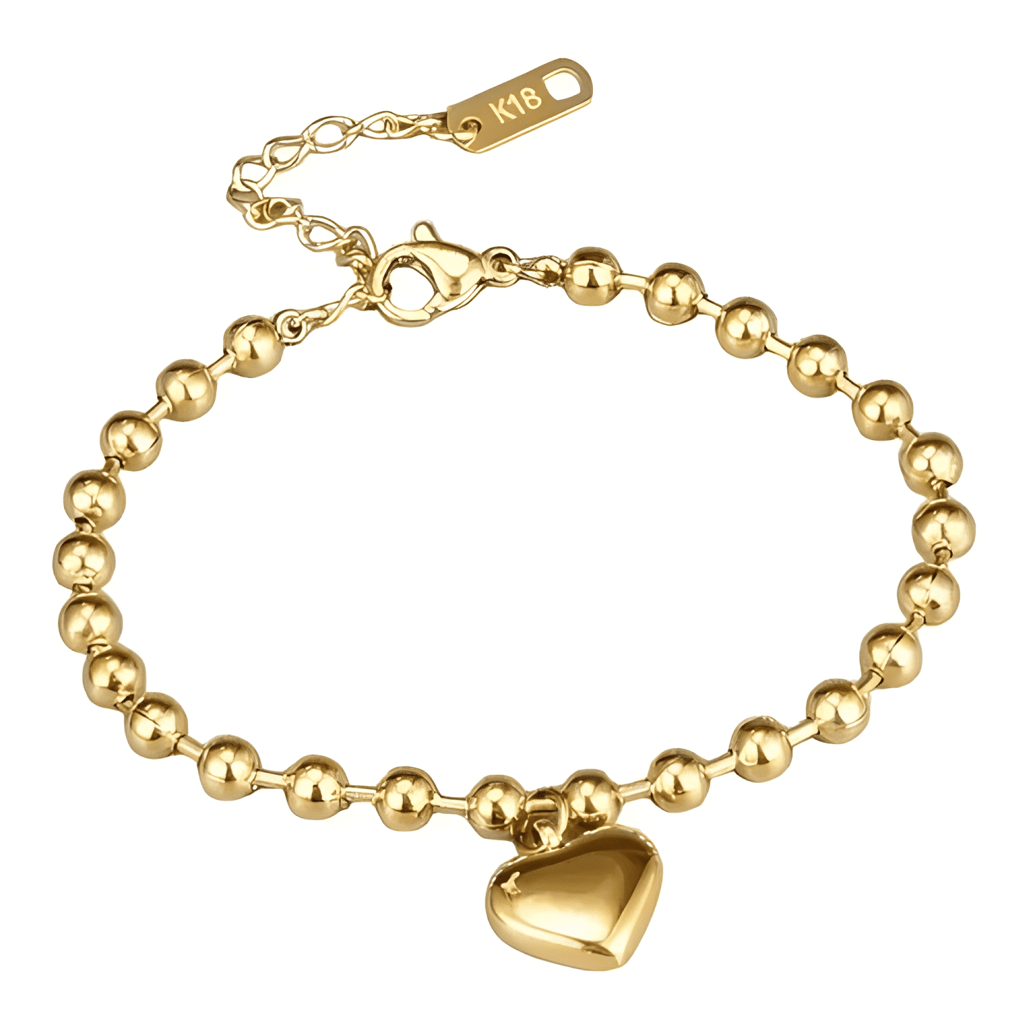 Pulsera mujer ajustable corazón oro 18kt - 1003o-0