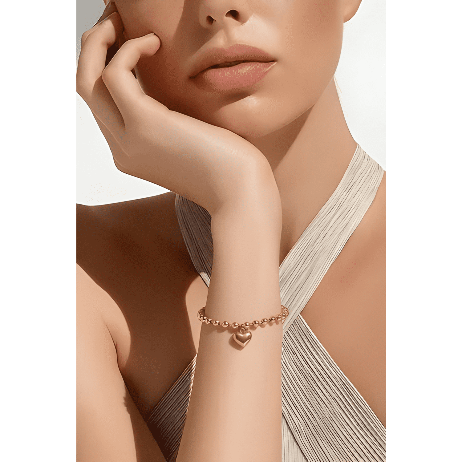 Pulsera mujer ajustable corazón oro 18kt - 1003o-1