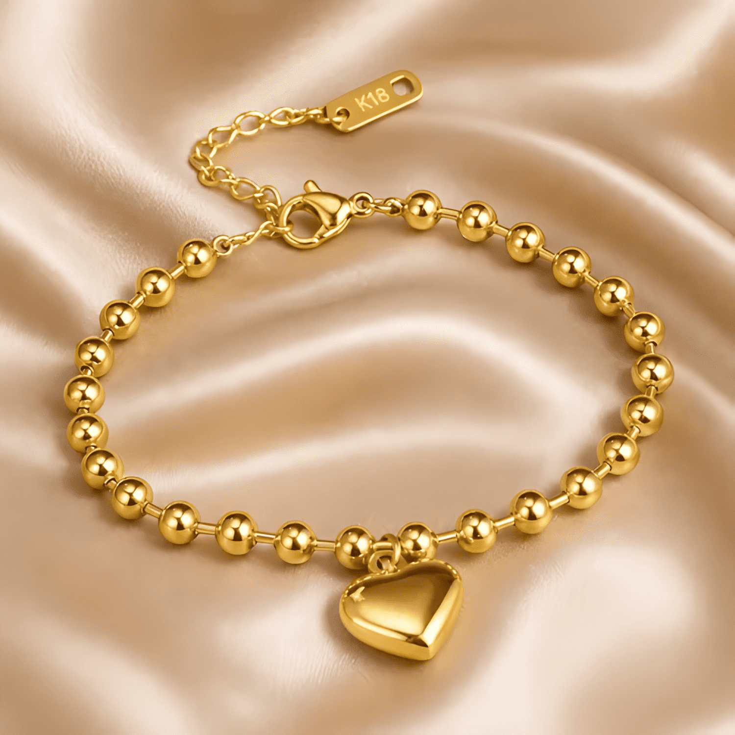 Pulsera mujer ajustable corazón oro 18kt - 1003o-2