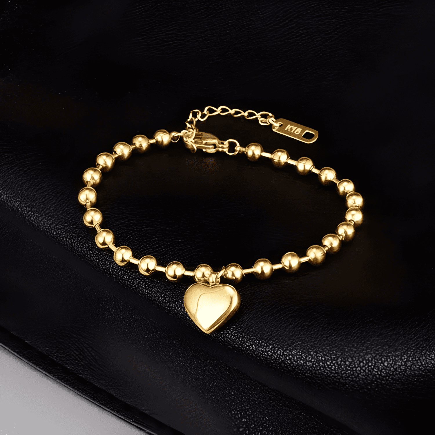 Pulsera mujer ajustable corazón oro 18kt - 1003o-4