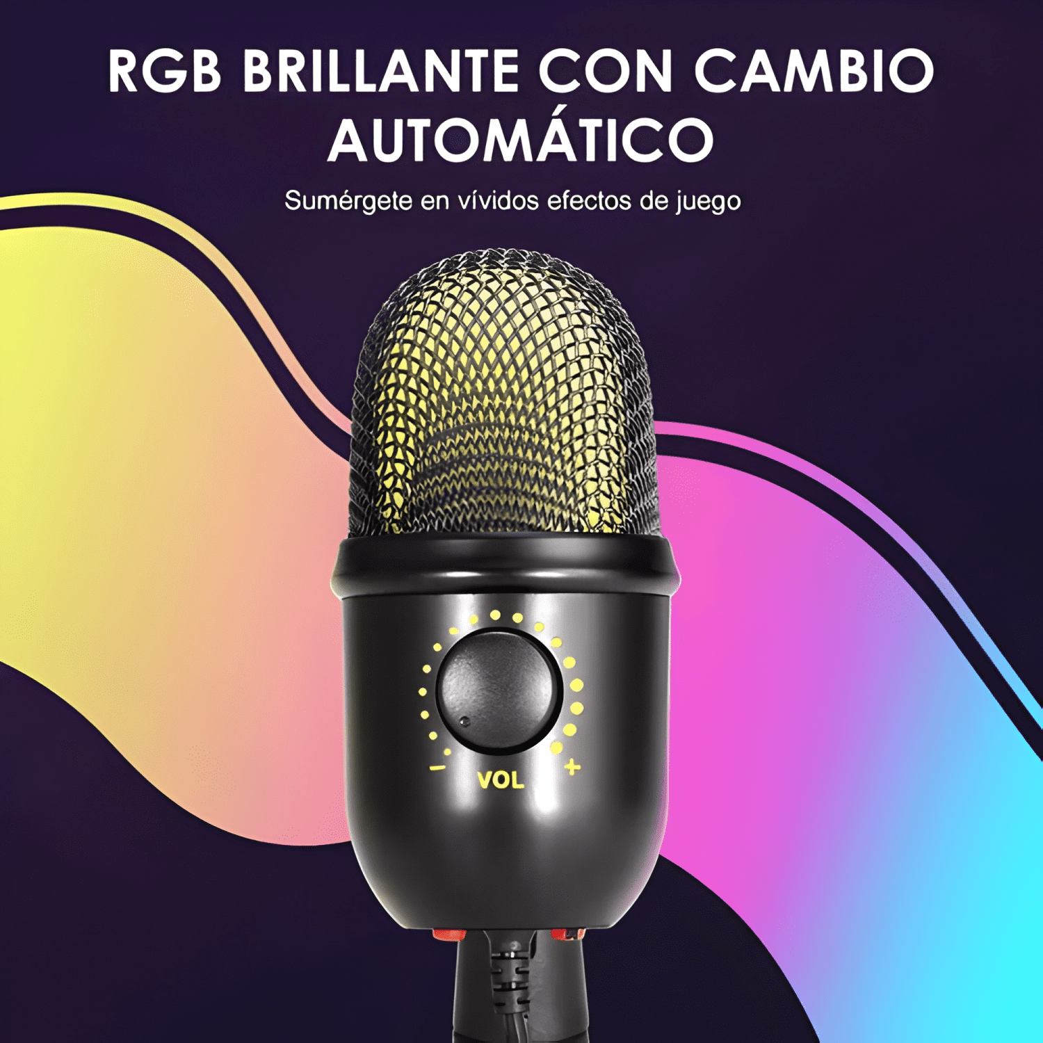 Micrófono condensador reducción ruido pc gamer con rgb luz-1