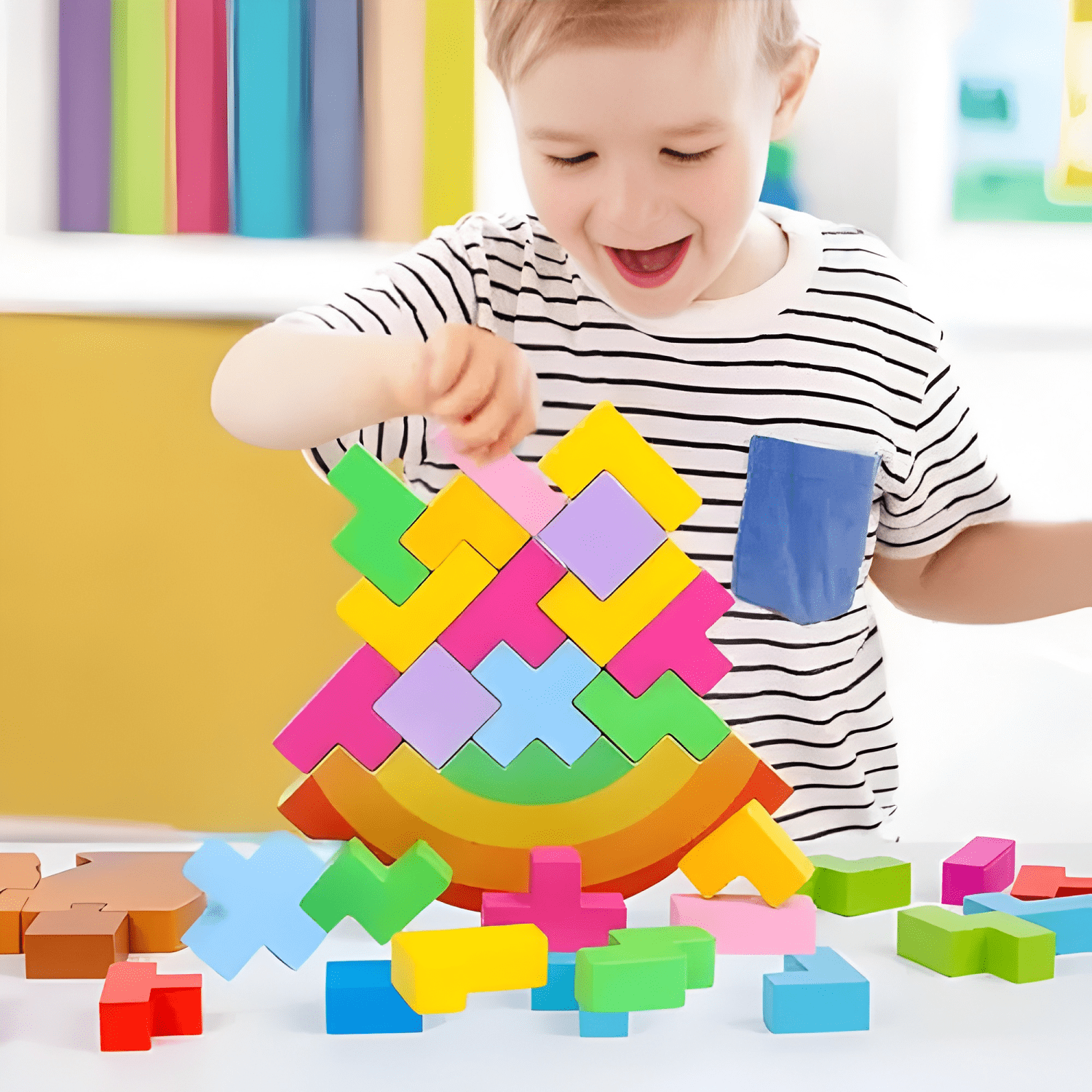 Balance de tetris para niños juguete apilable-2